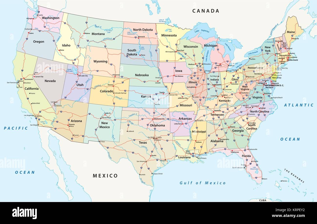 Us Interstate Highway Map Hi res Stock Photography And Images Alamy Worksheets Library