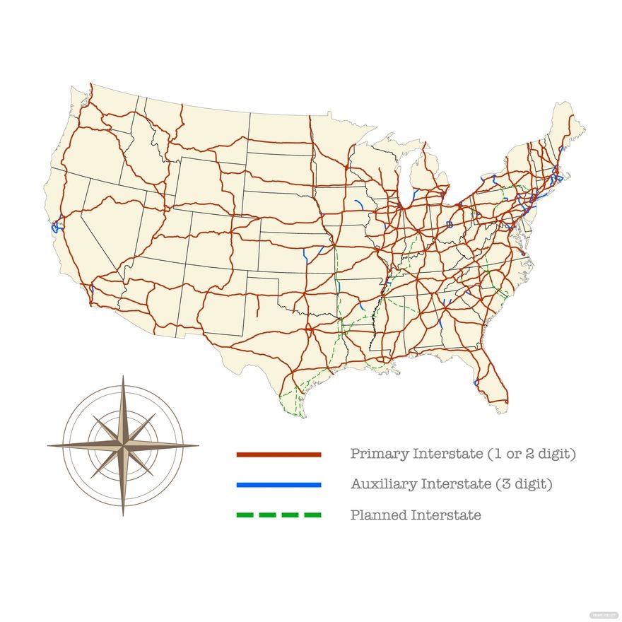 Printable Us Road Map