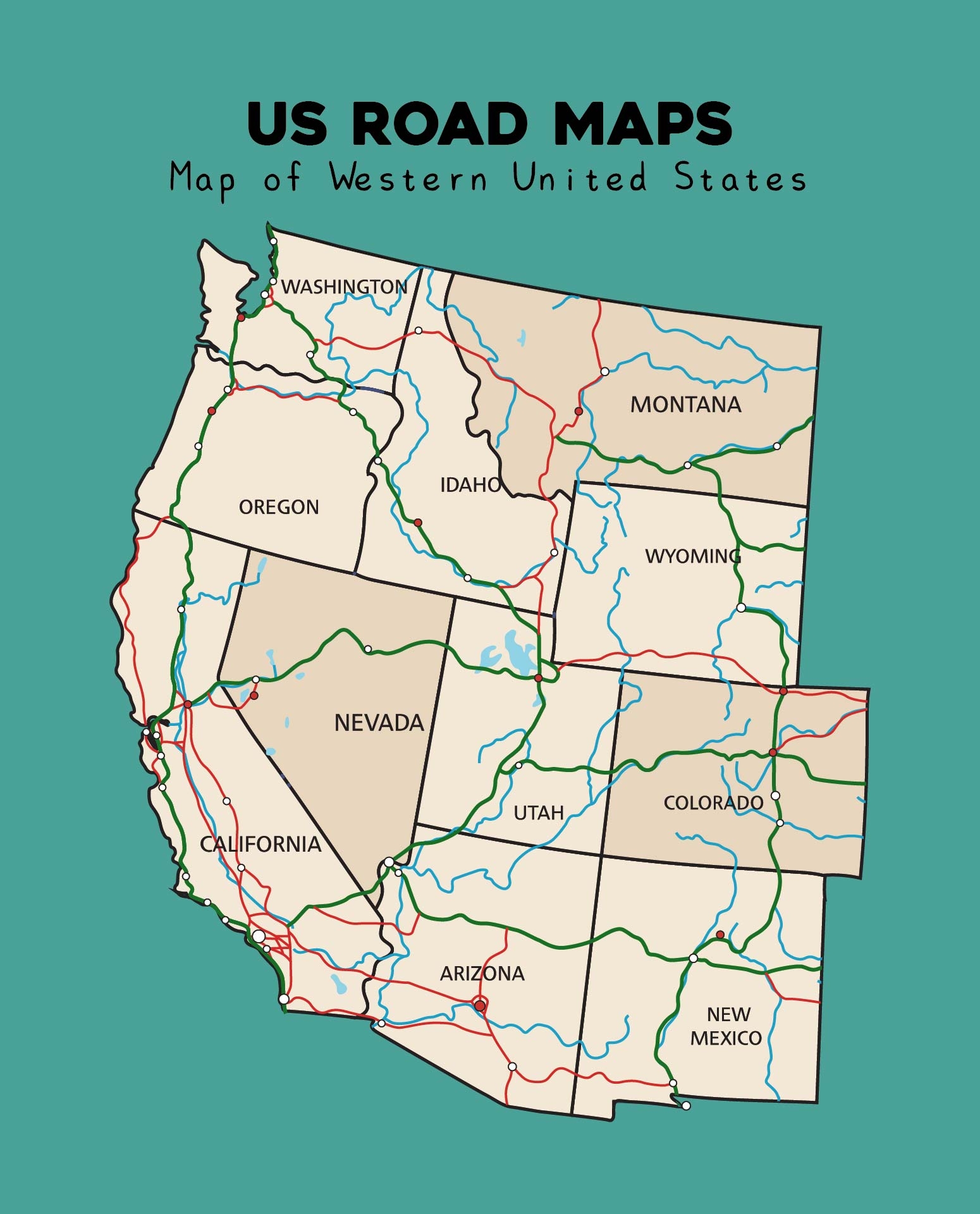 US Road Maps 10 Free PDF Printables Printablee