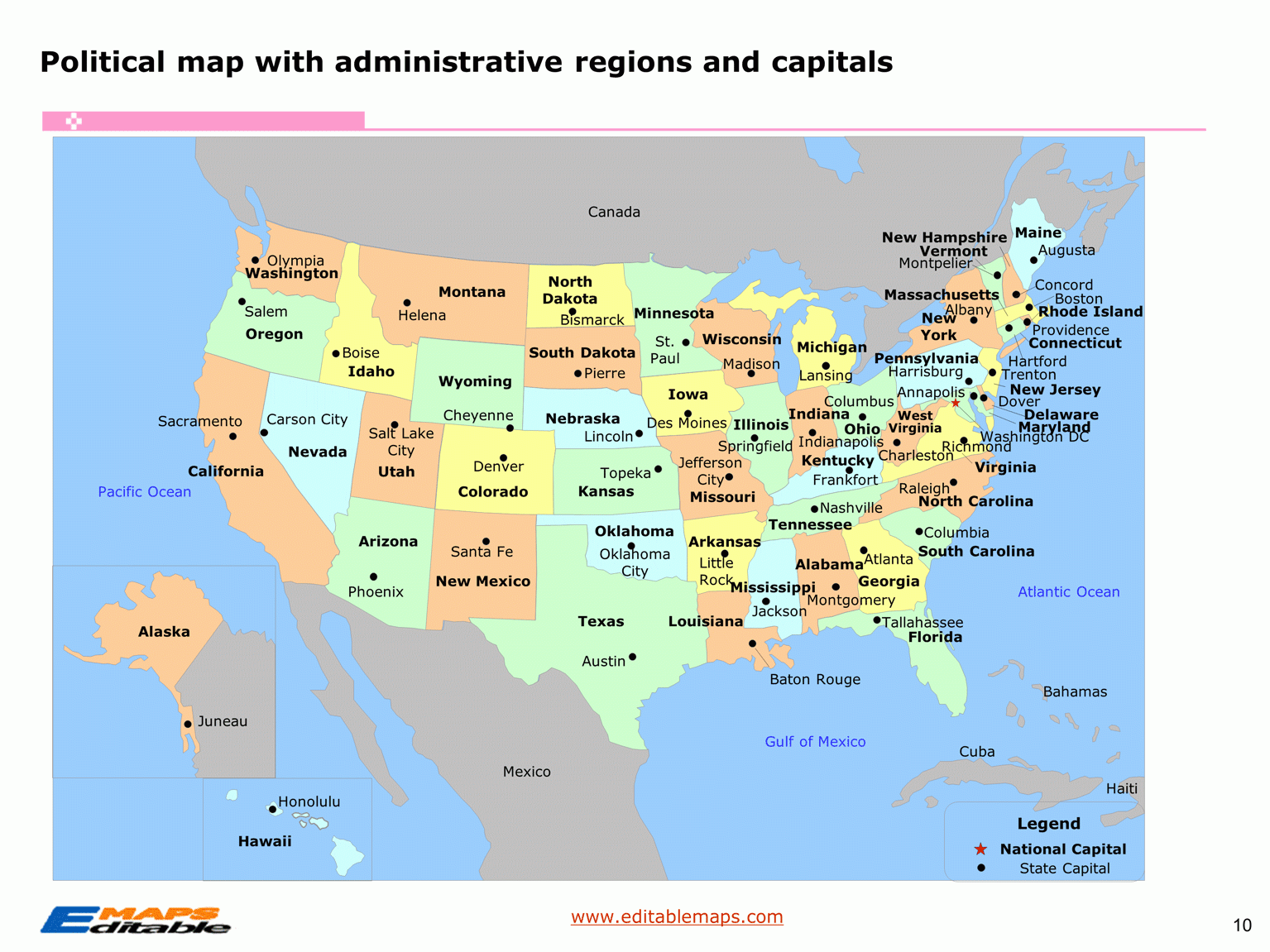 US State Reflected Capital And Major