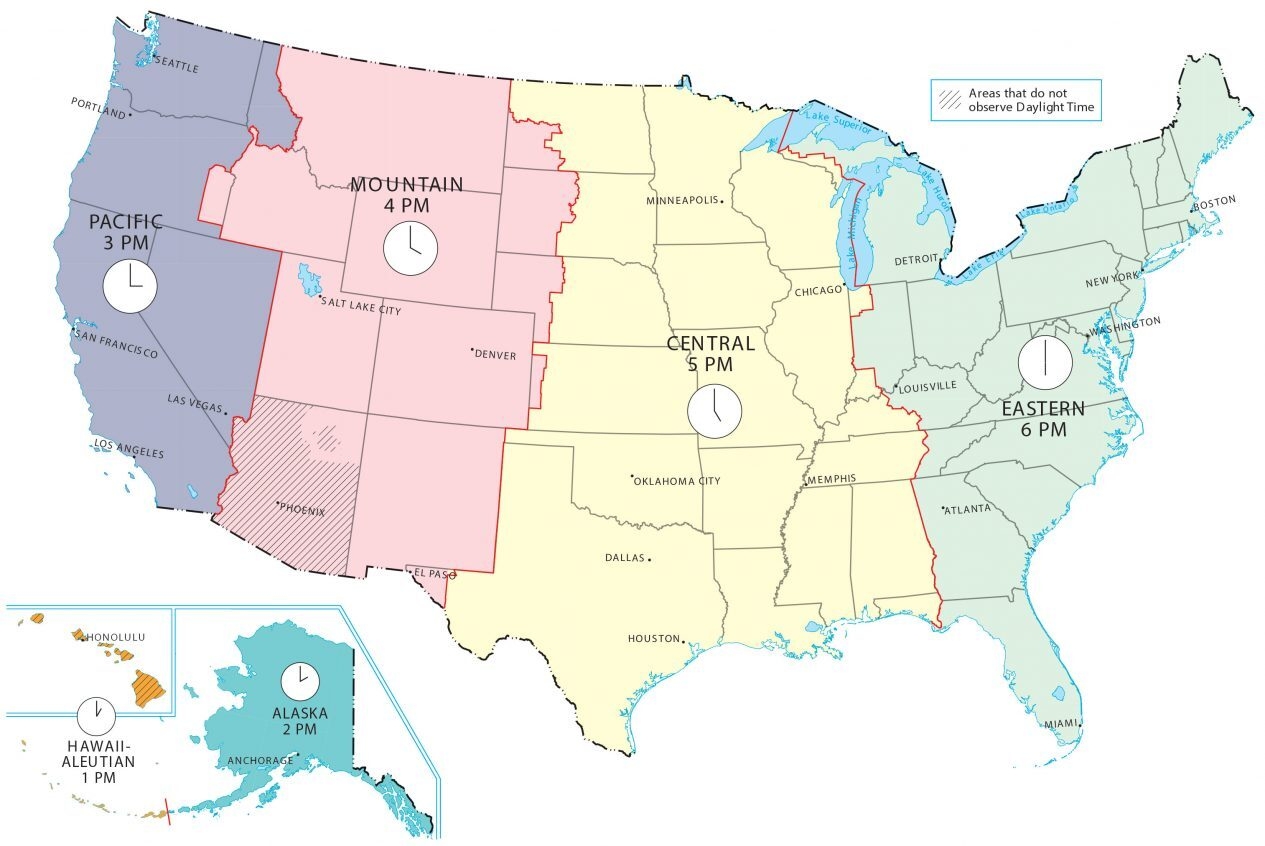 World Time Zone Map Printable