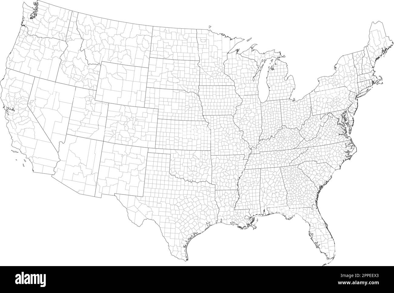Usa Map Outline Black And White Stock Photos Images Alamy