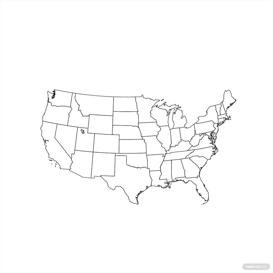 USA Map Outline Vector In Illustrator PNG SVG JPG EPS Download Template