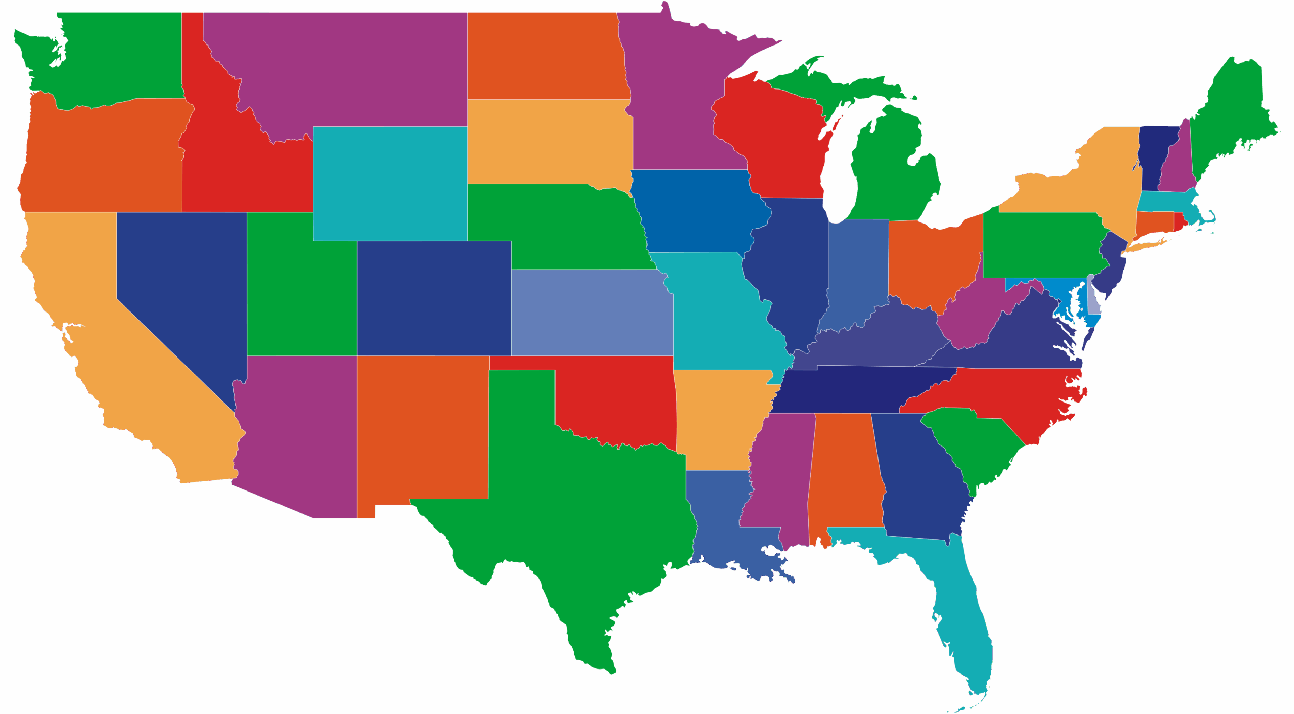 USA Map PNG Transparent Image Download Size 3221x1777px