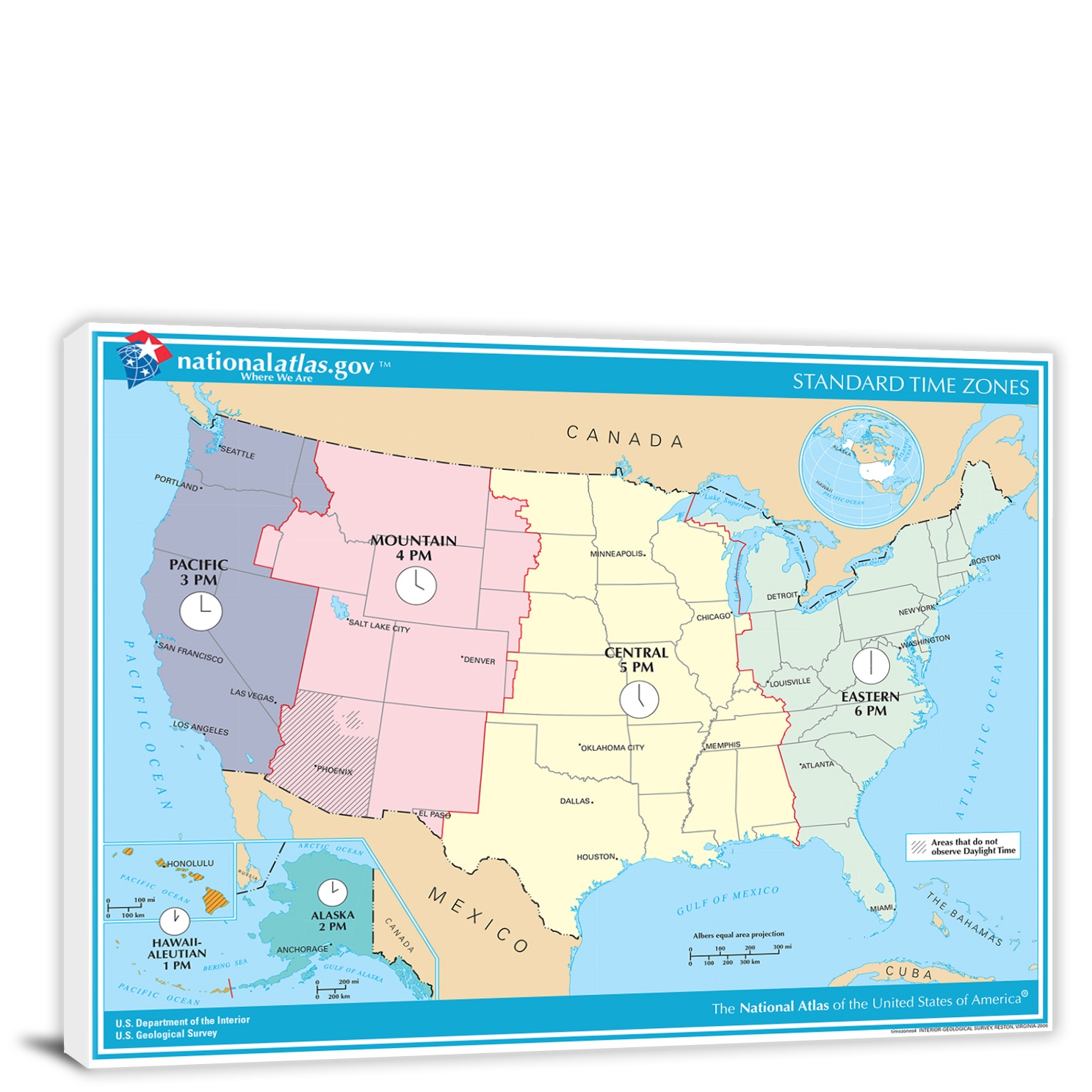 Printable Map With Time Zones Usa