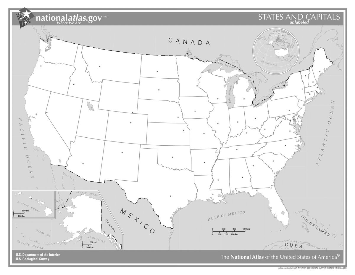 Printable Blank Map United States