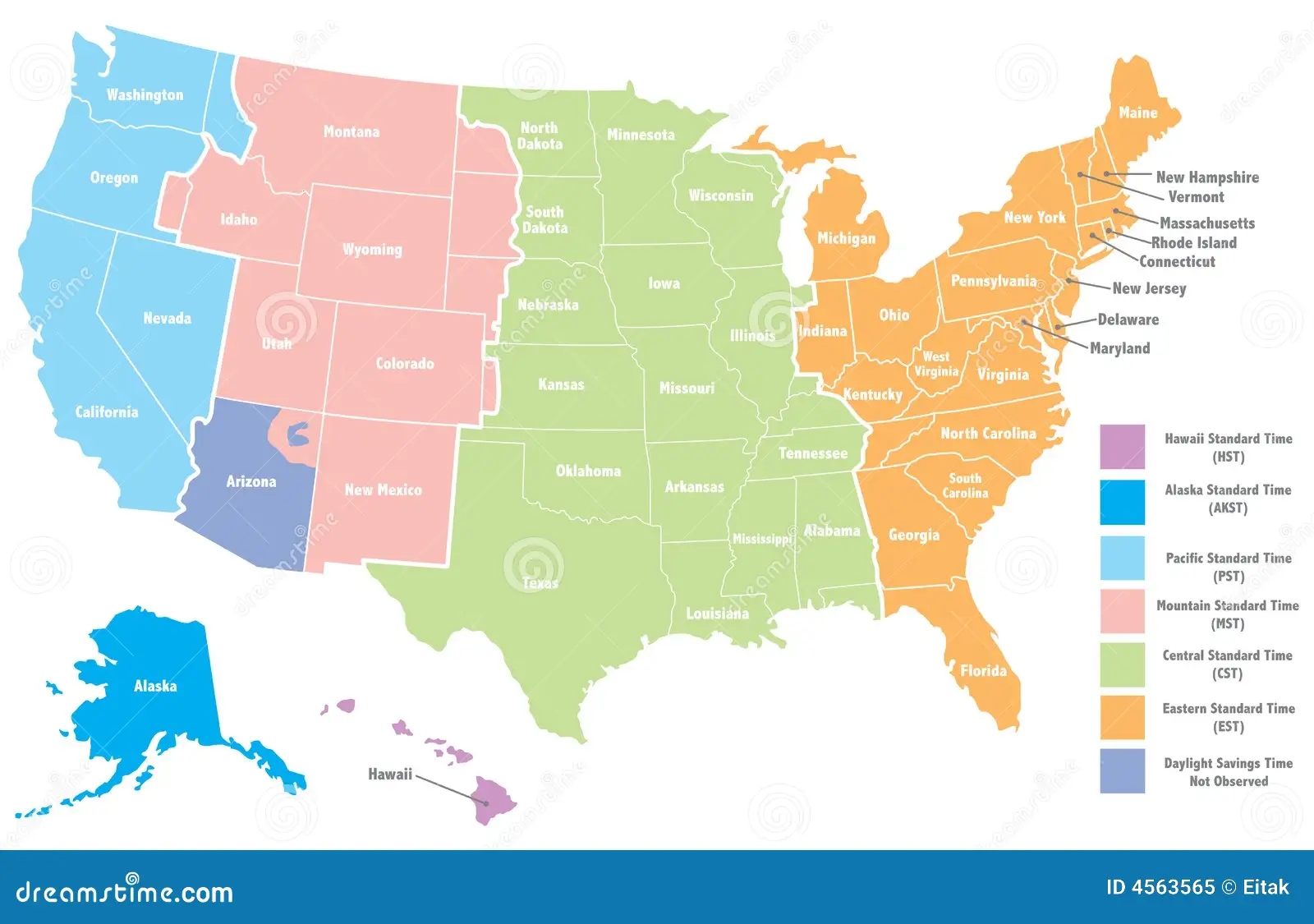 Usa Time Zone Map Stock Illustrations 275 Usa Time Zone Map Stock Illustrations Vectors Clipart Dreamstime
