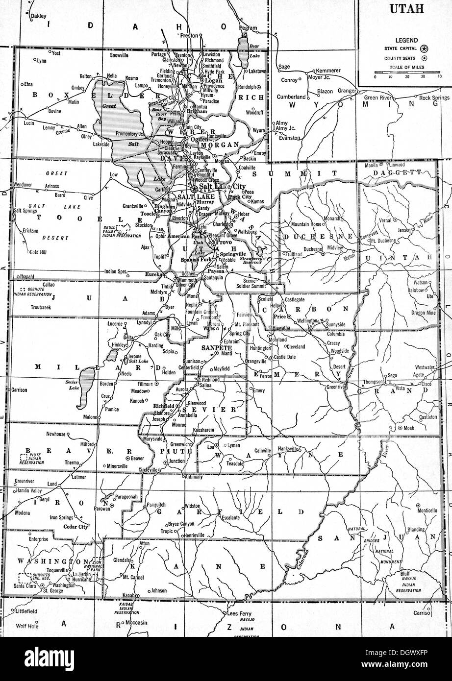 Utah Map Black And White Stock Photos U0026 Images Alamy