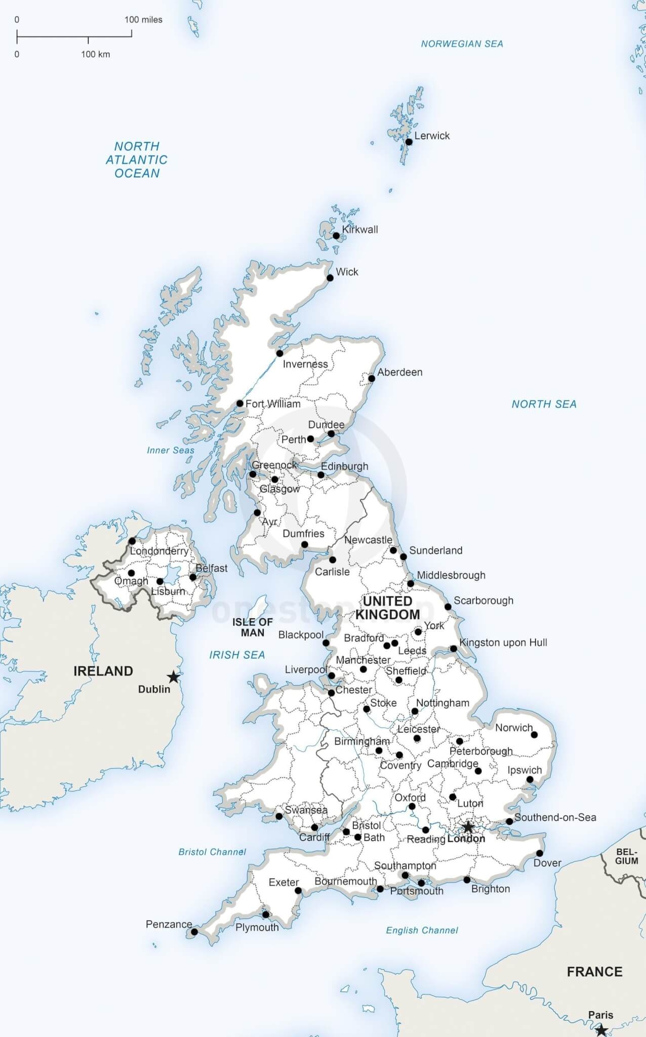 Printable Map Of Great Britain