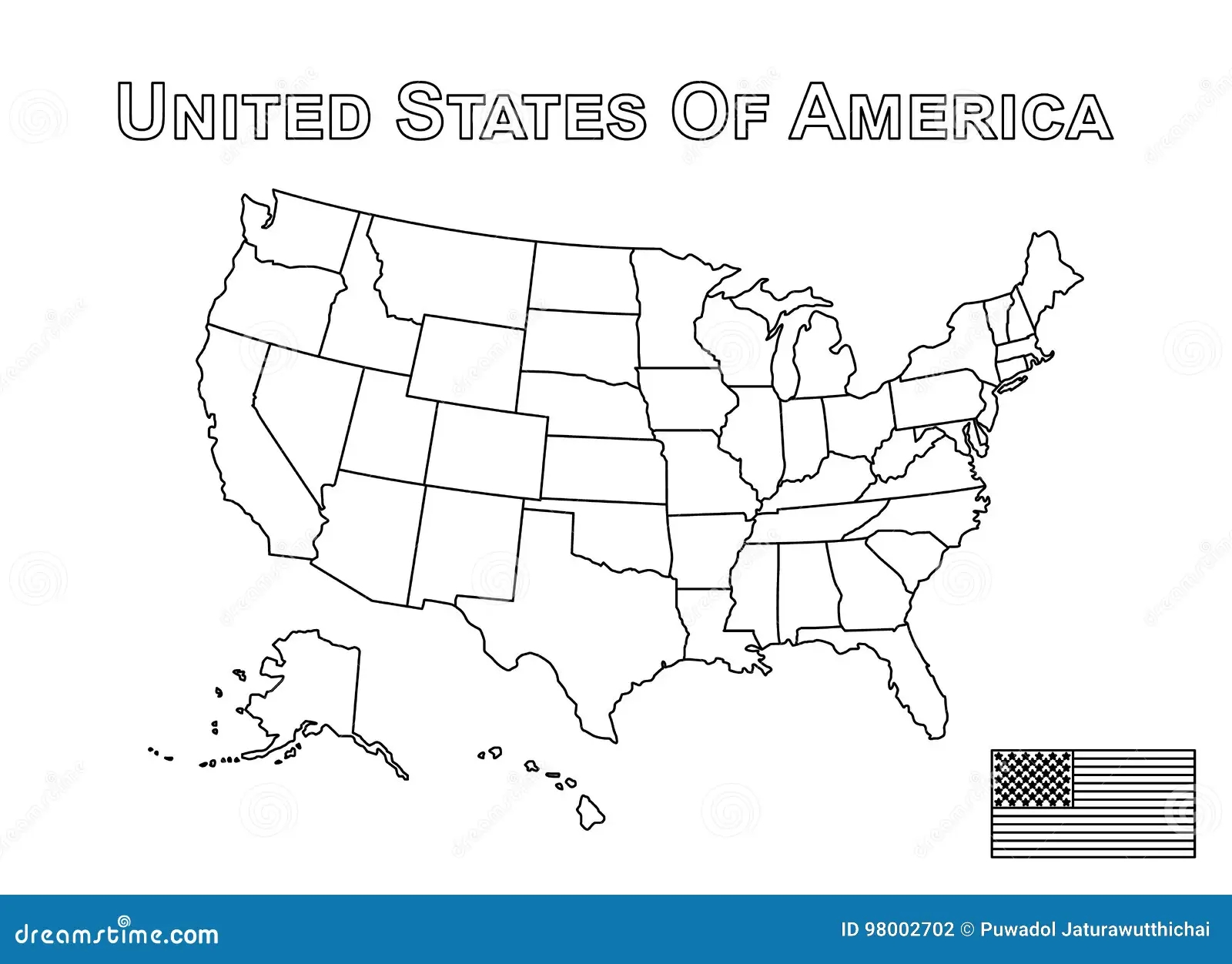 Vector Of USA Map And American Flag Outline Style Stock Vector Illustration Of Graphic Letter 98002702