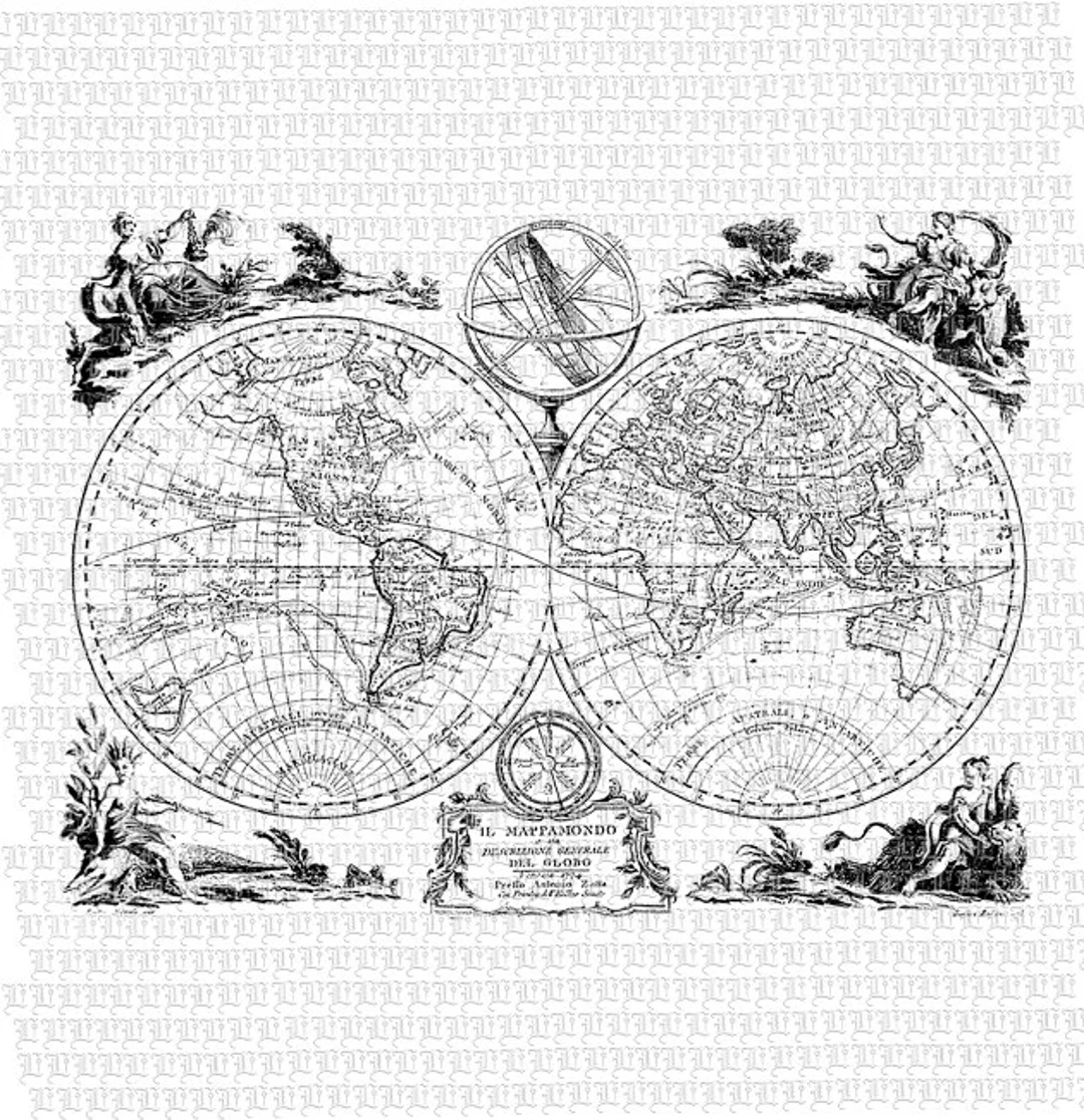 Vintage World Map Printable Graphic Digital Paper High Quality 