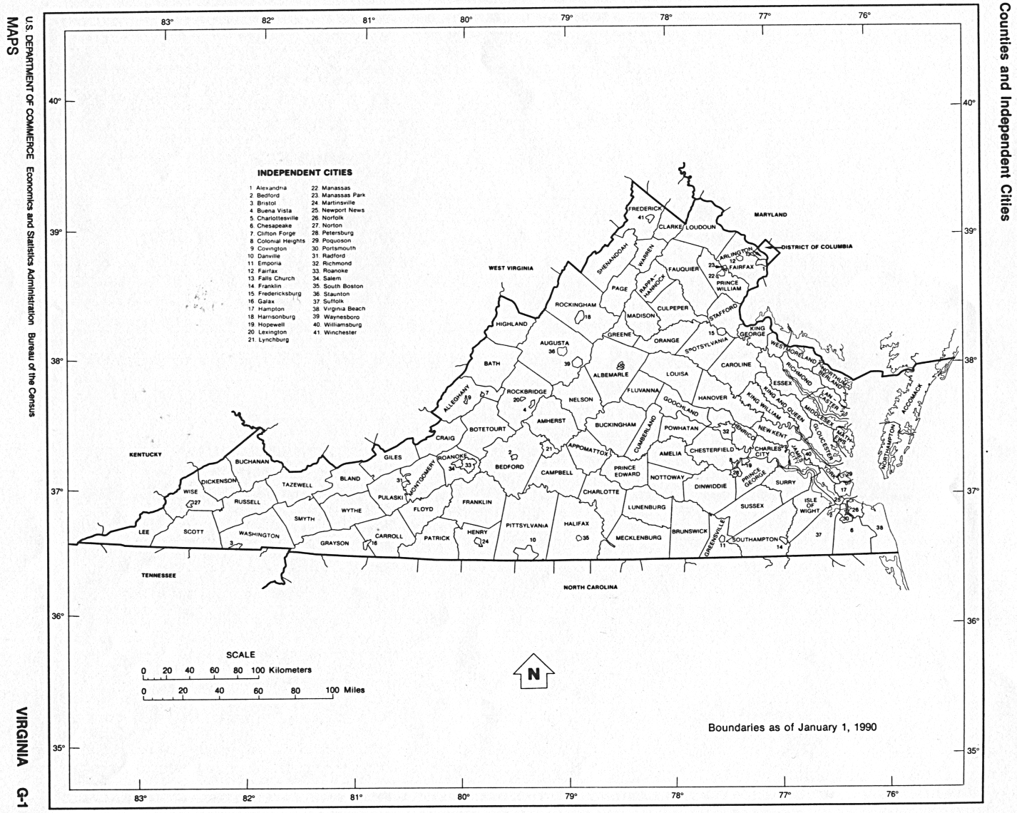 Printable Map Of Virginia