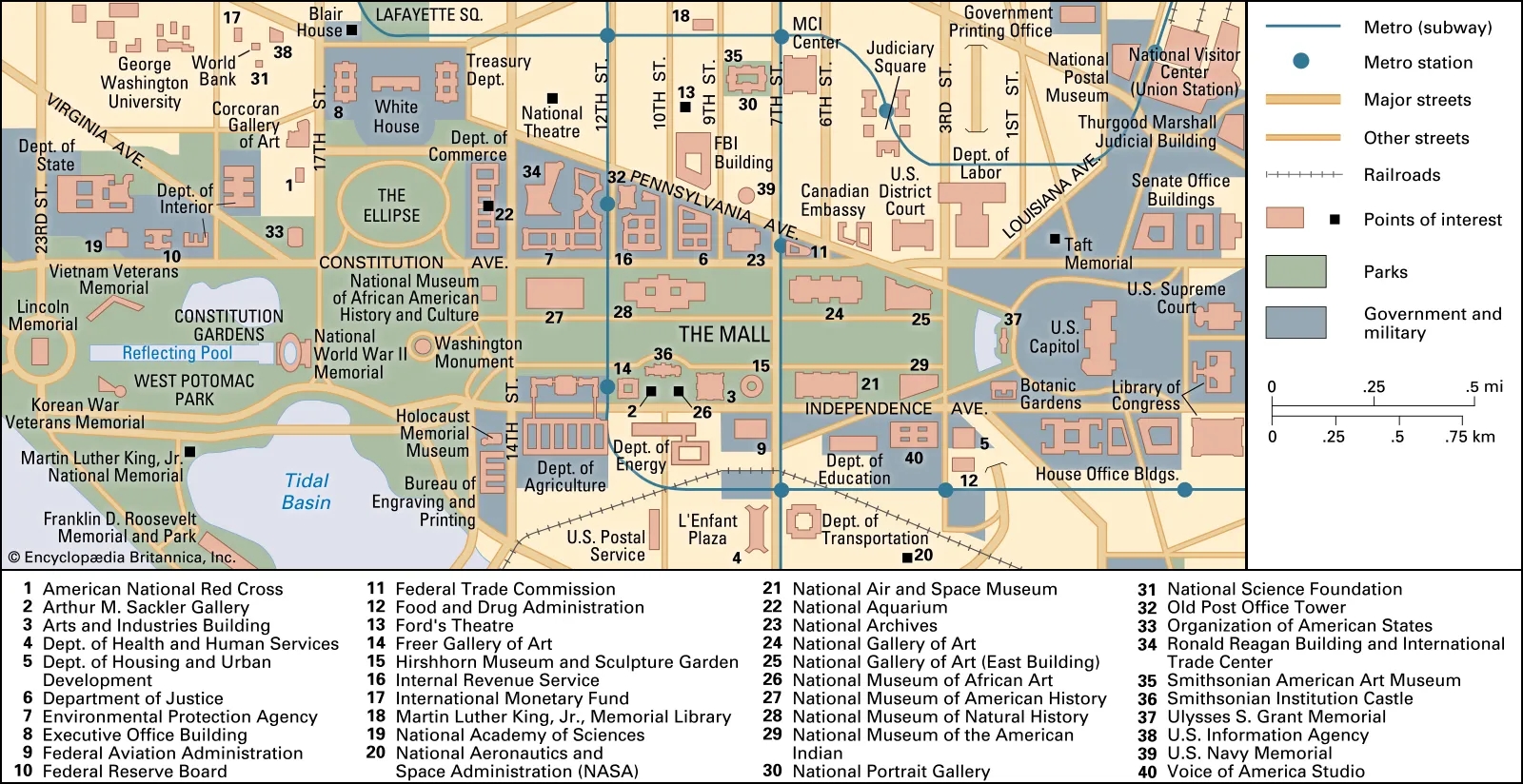 Printable Dc Tourist Map