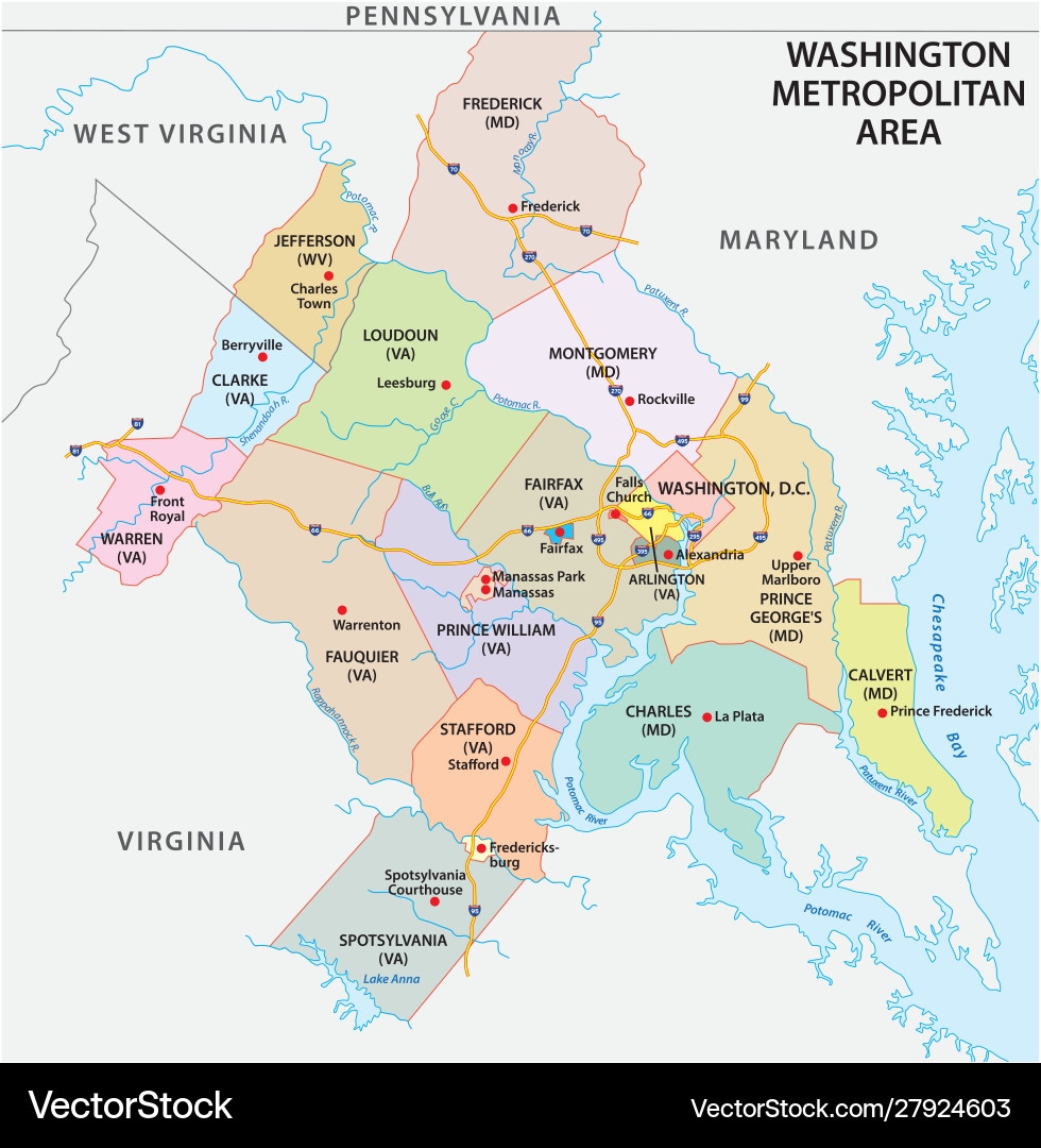 Washington Dc Area Map Vector Images over 140 
