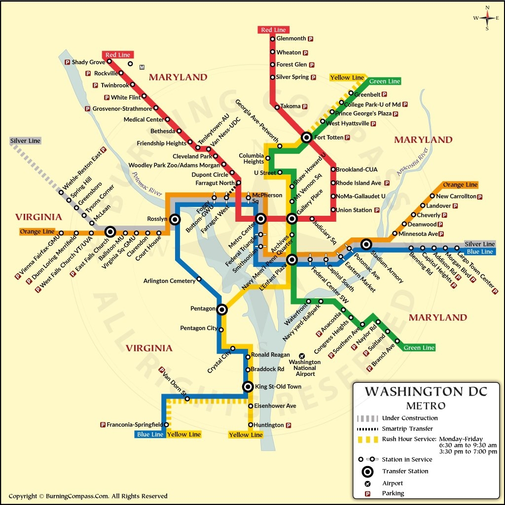Printable Washington Dc Metro Map