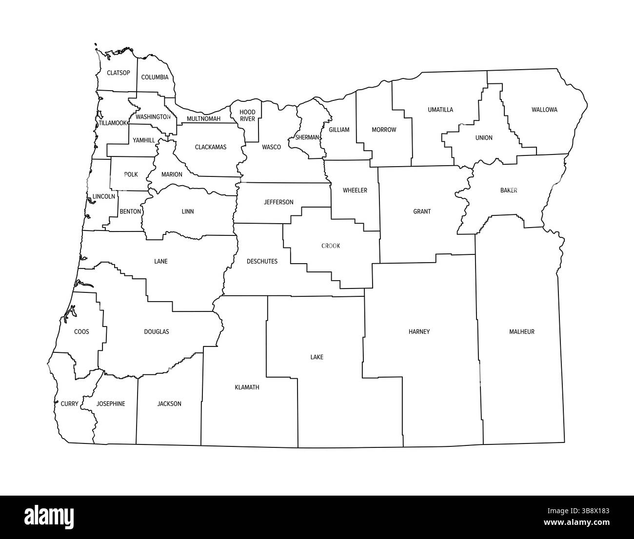 Printable Oregon County Map