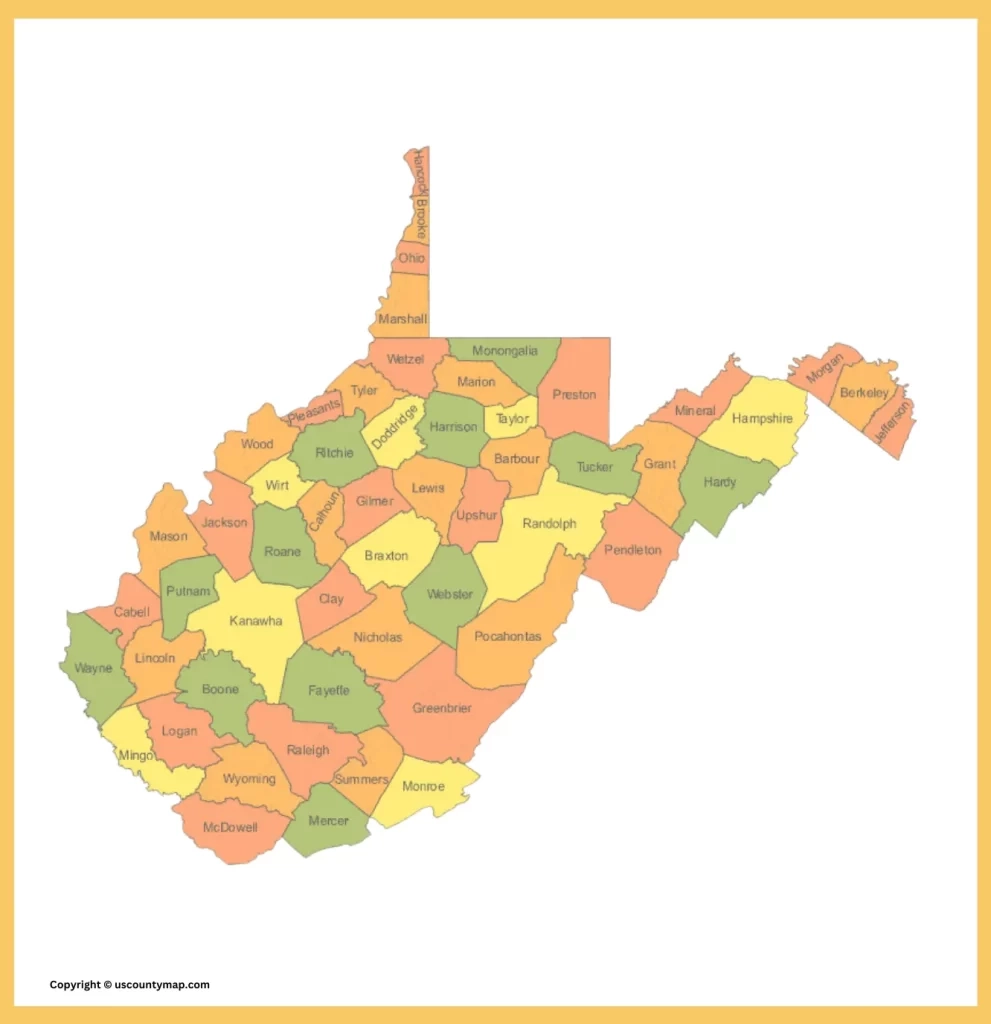 West Virginia Printable Map