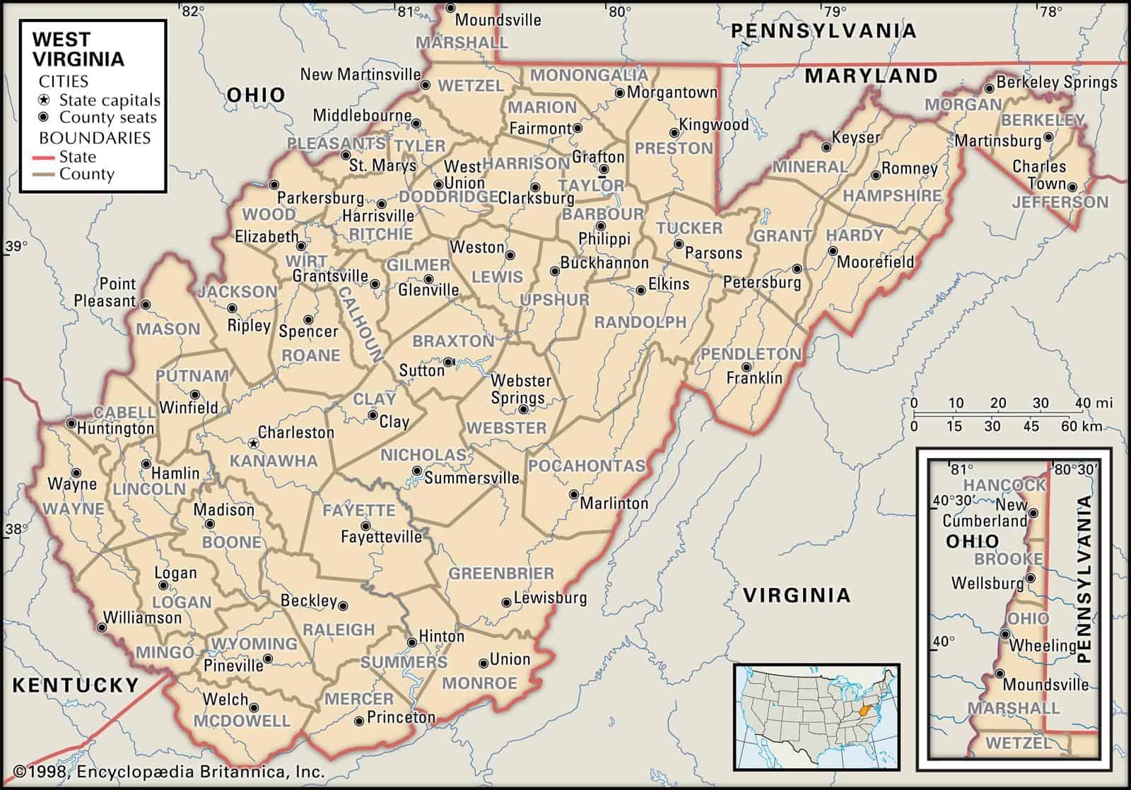 Wv County Map Printable