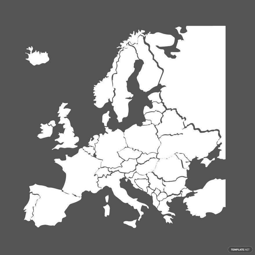 White Europe Map Clipart In Illustrator SVG JPG EPS PNG 