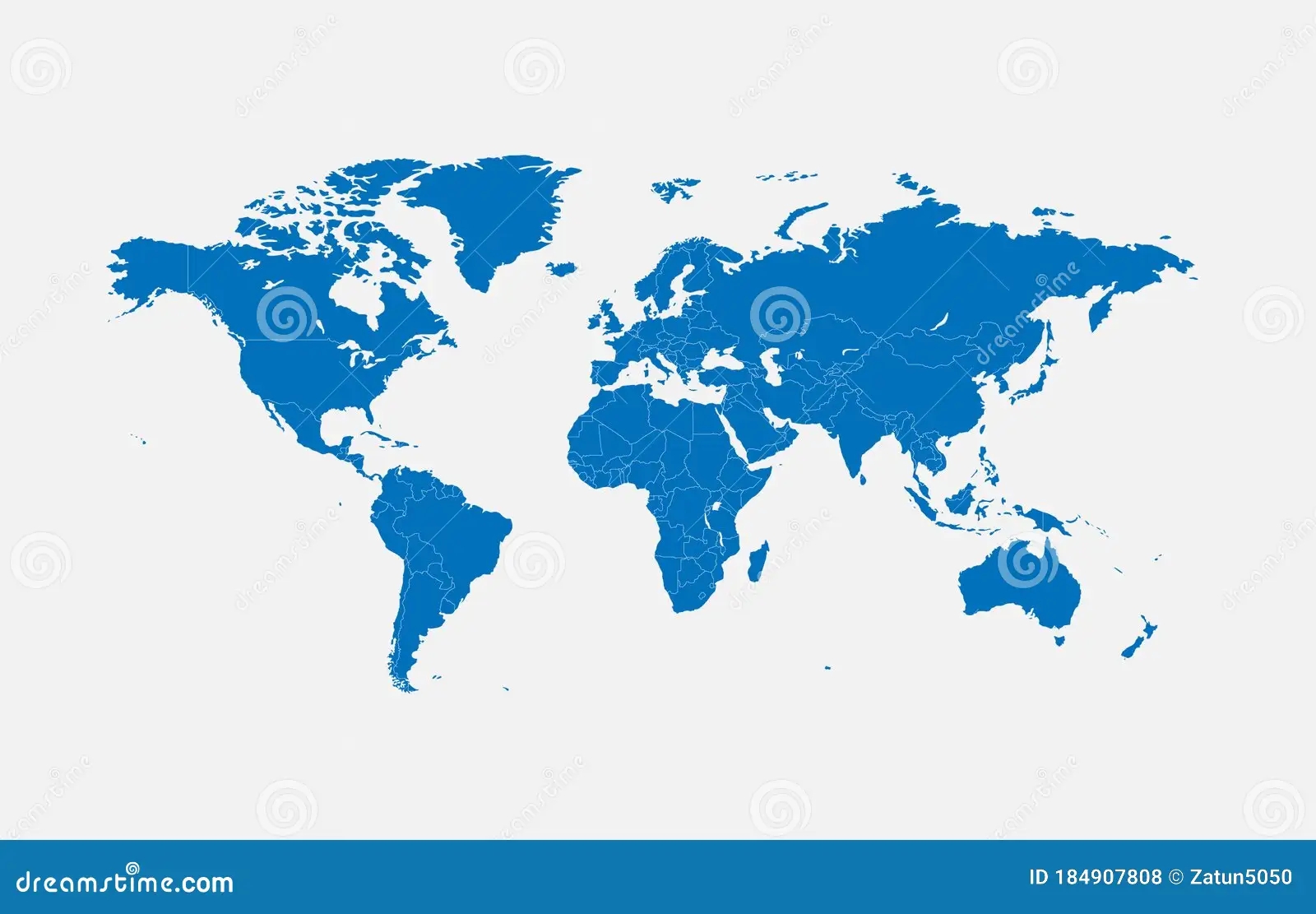 World Map Blue Vector Printable Stock Vector Illustration Of Africa Outline 184907808