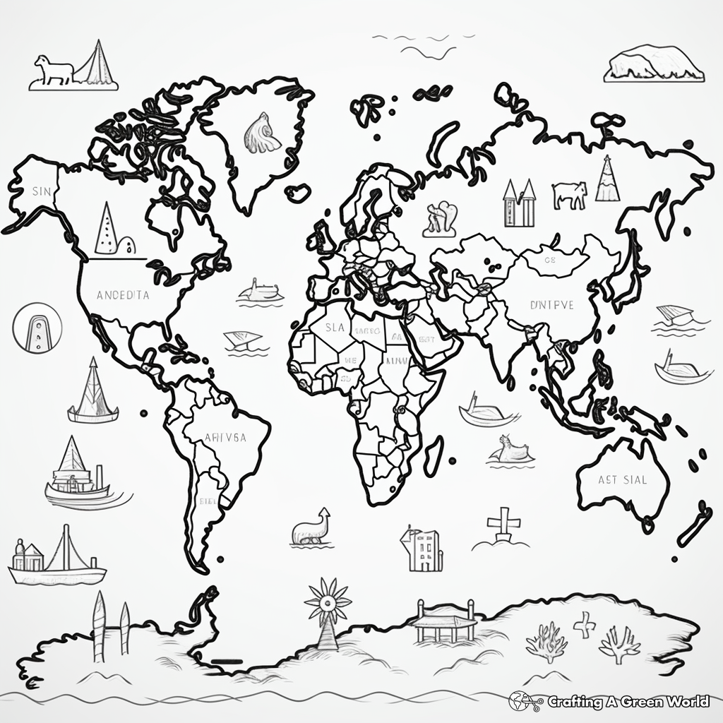 Free Printable Black And White World Map With Countries Labeled