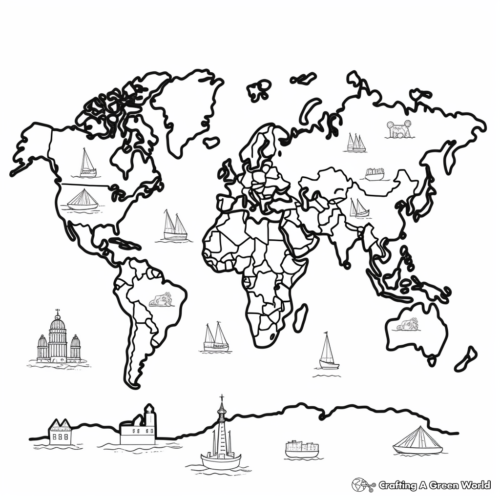 Printable World Map Coloring Page