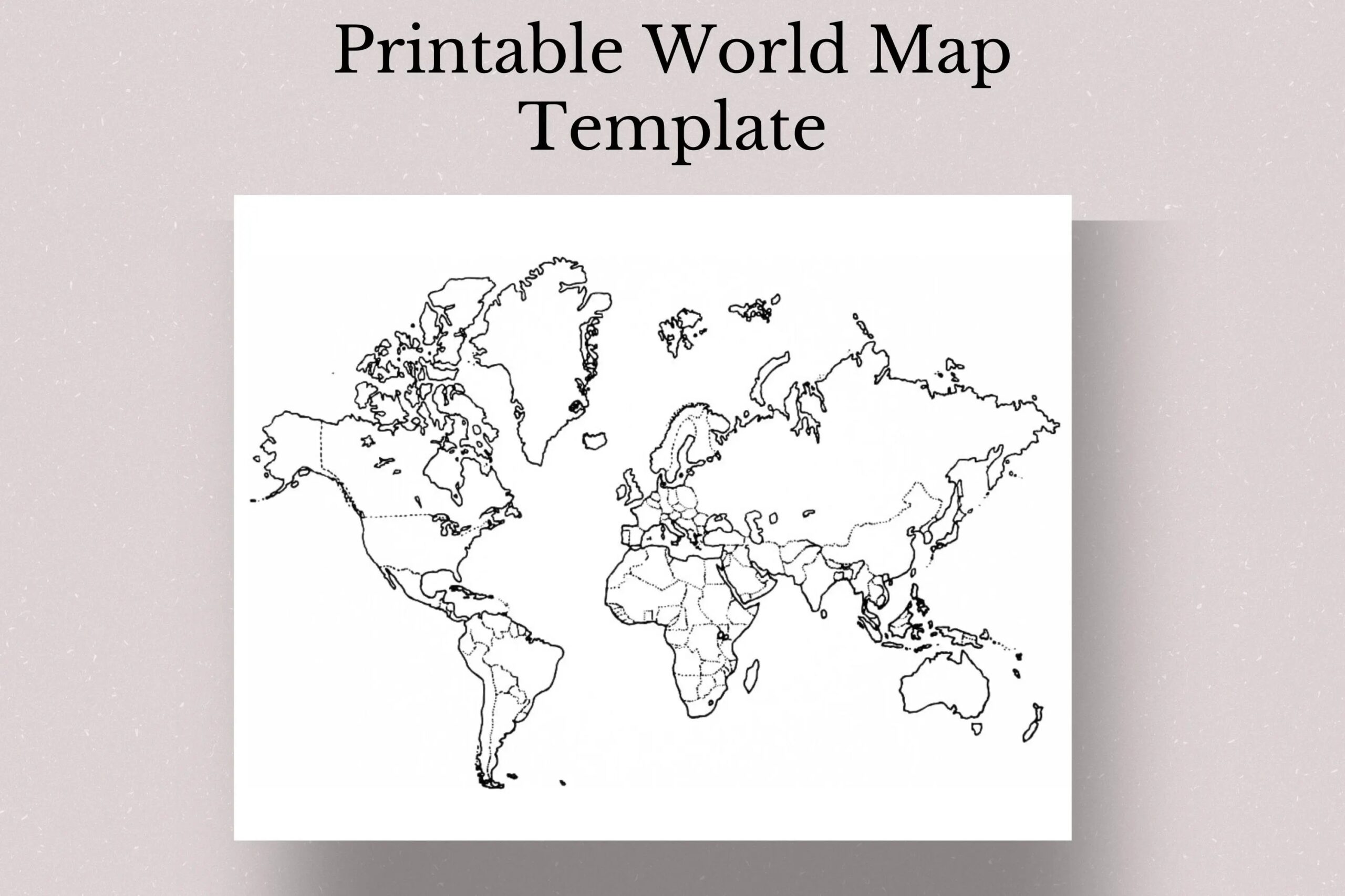 World Map Printable Map Of The World Printable World Map World Map Wall Art Blank World Map Black U0026 White World Map Educational Map