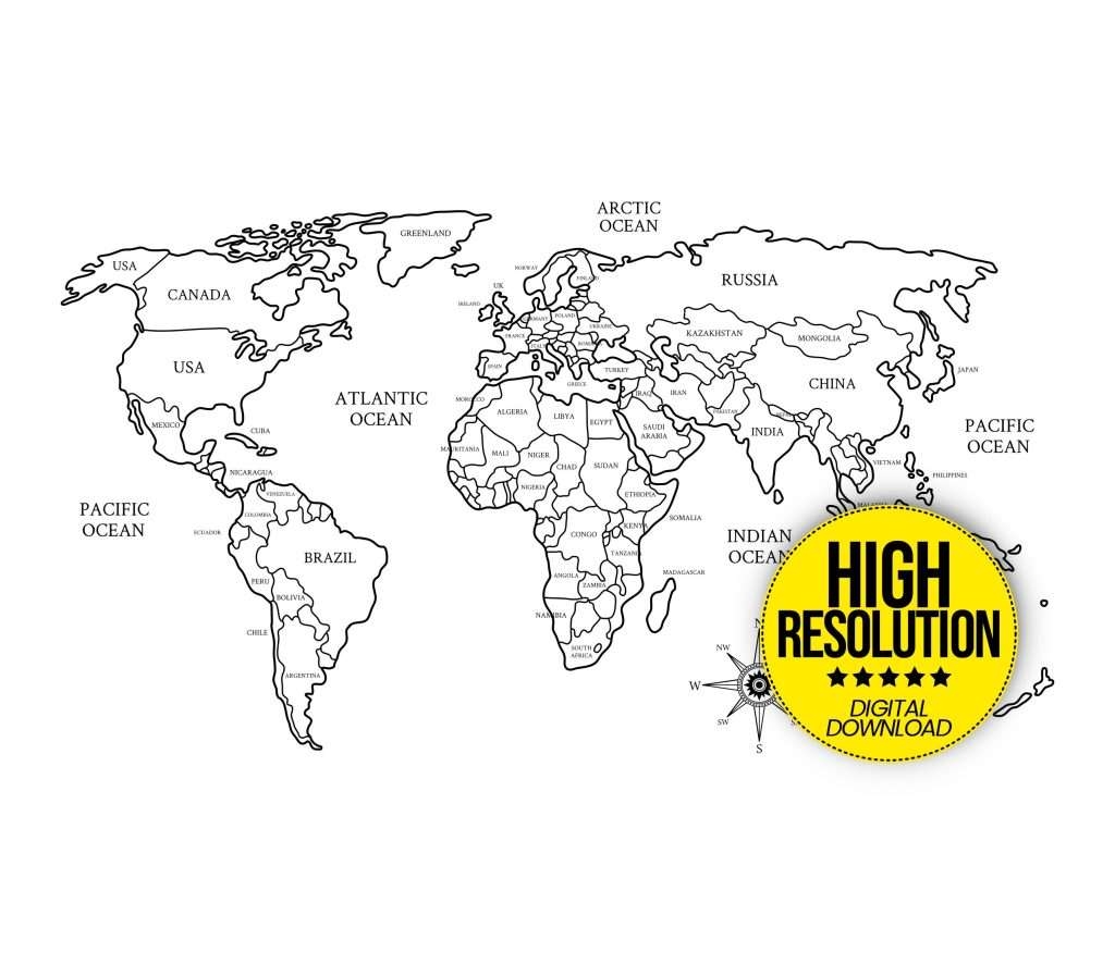  World Map To Print High Quality Maps FREE 