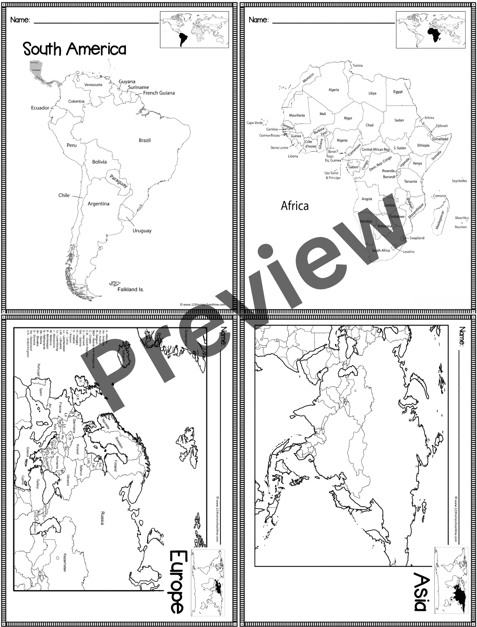 Map Of World Blank Printable