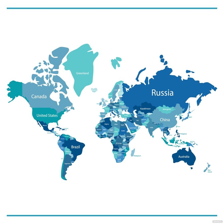 Printable Map Of The Countries Of The World