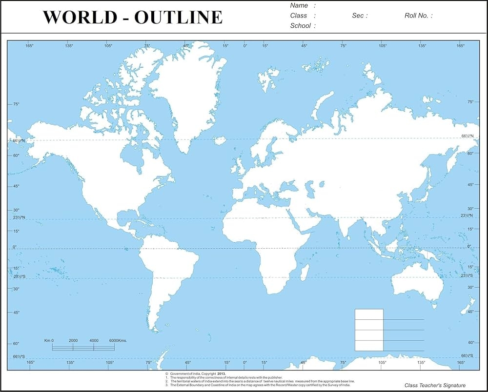 Printable World Map Outline