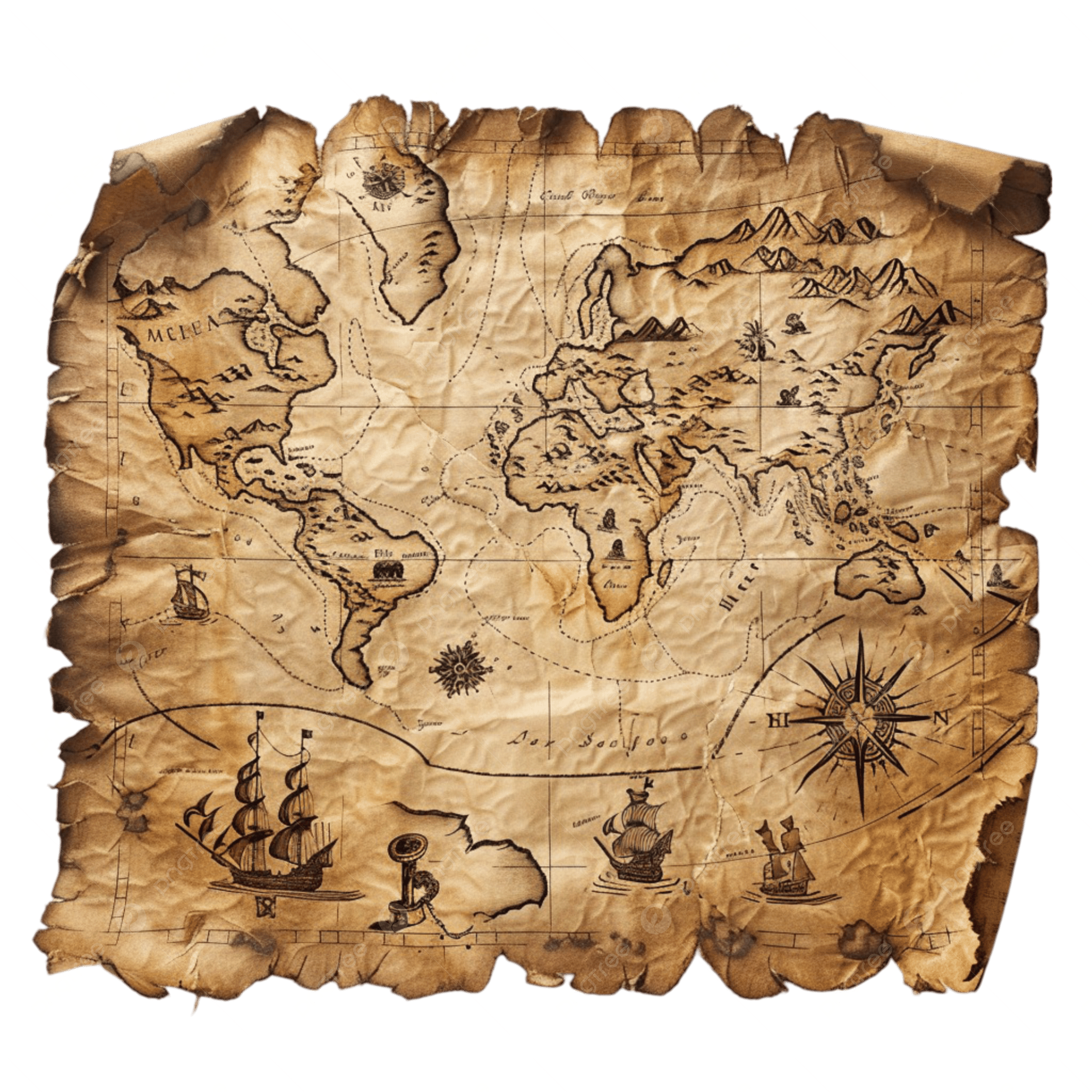 X Marks The Spot Adventure Treasure Map Pirate Chest Authentic Isolated On Transparent Background Pirate Treasure Map PNG Transparent Image And Clipart For Free Download