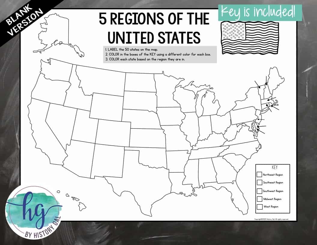 Printable Map Of Usa Blank