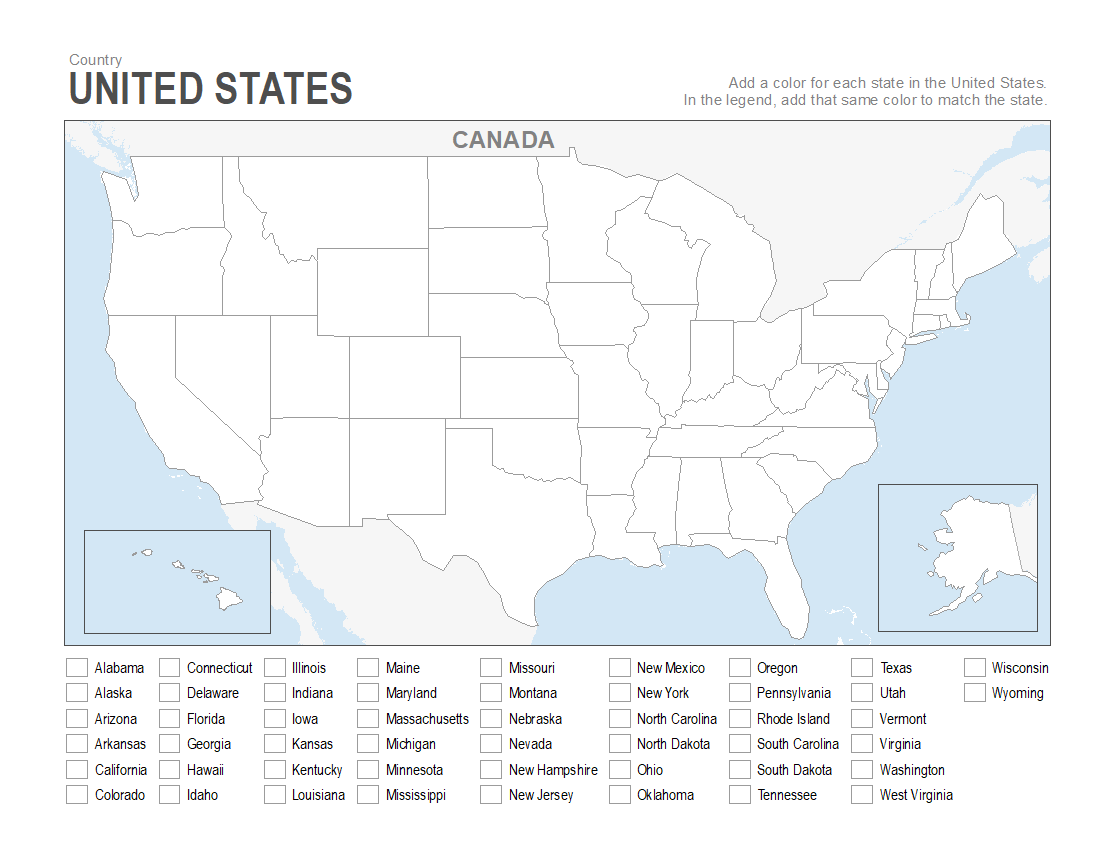 Printable Us Map Blank