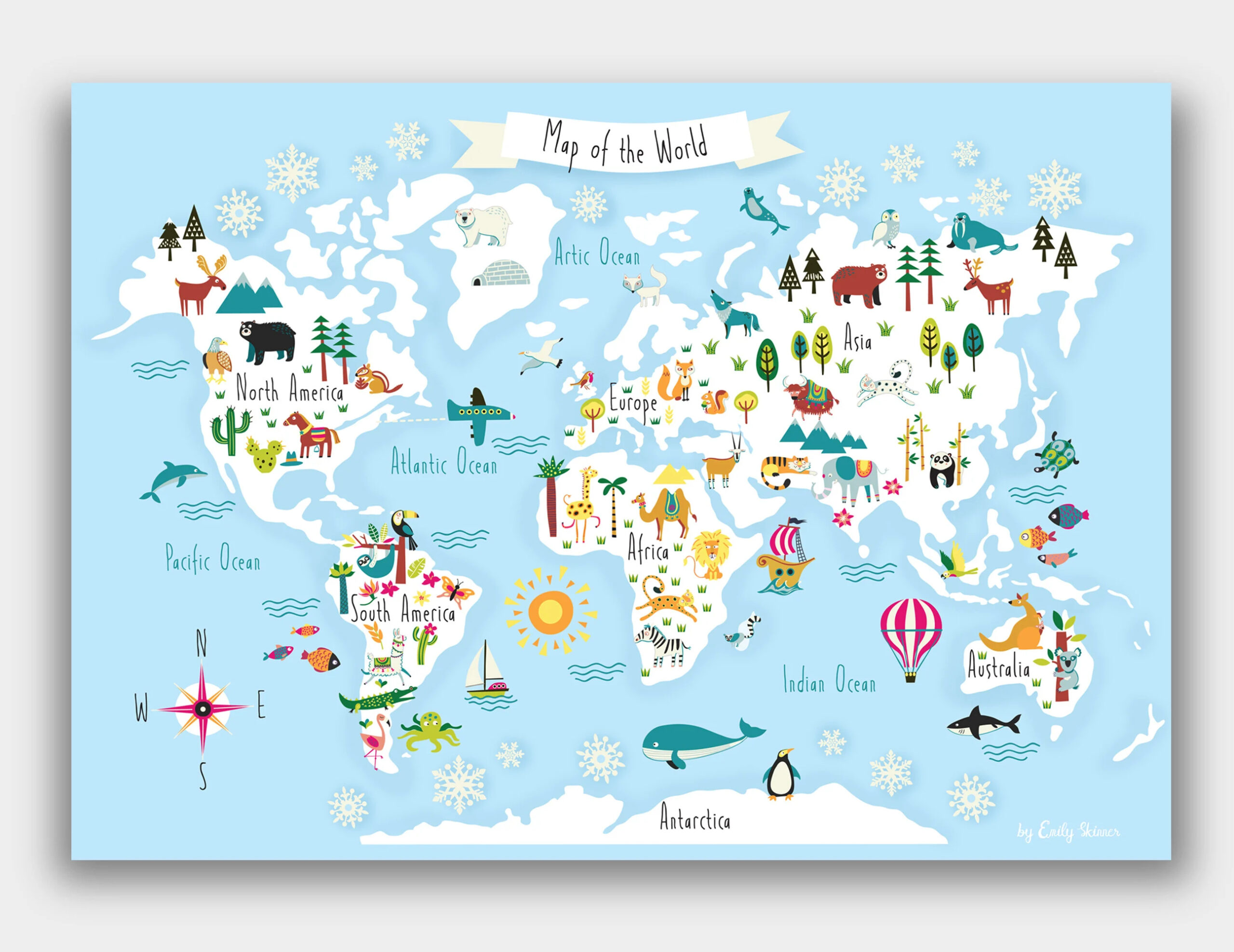 Children s World Map Art Print Instant Download Different Sizes Kids Wall Art Bedroom Decor Nursery Art Etsy Finland