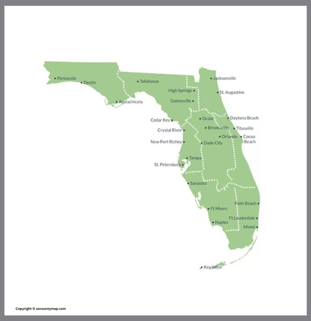 Florida Map By County Printable