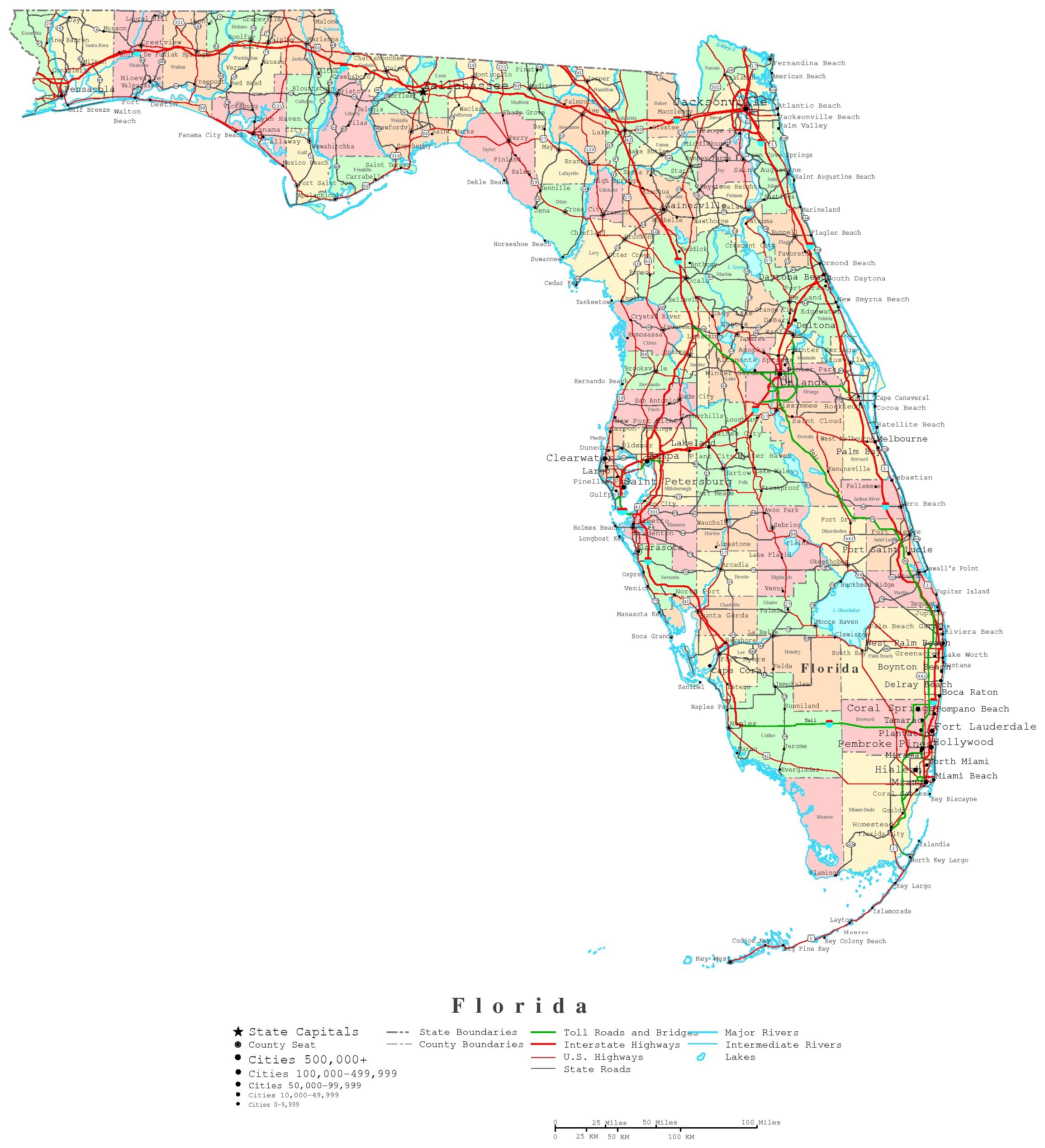 florida printable map