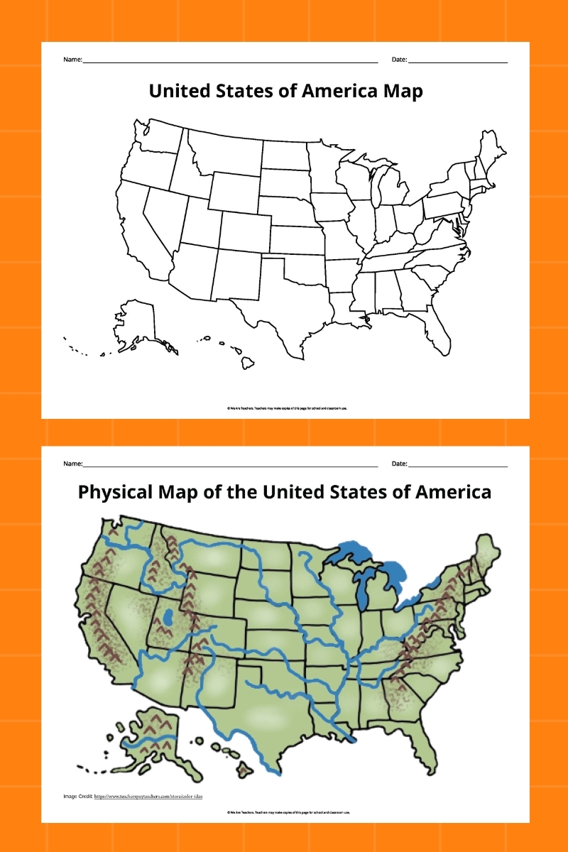Printable Blank Map Of The United States Of America