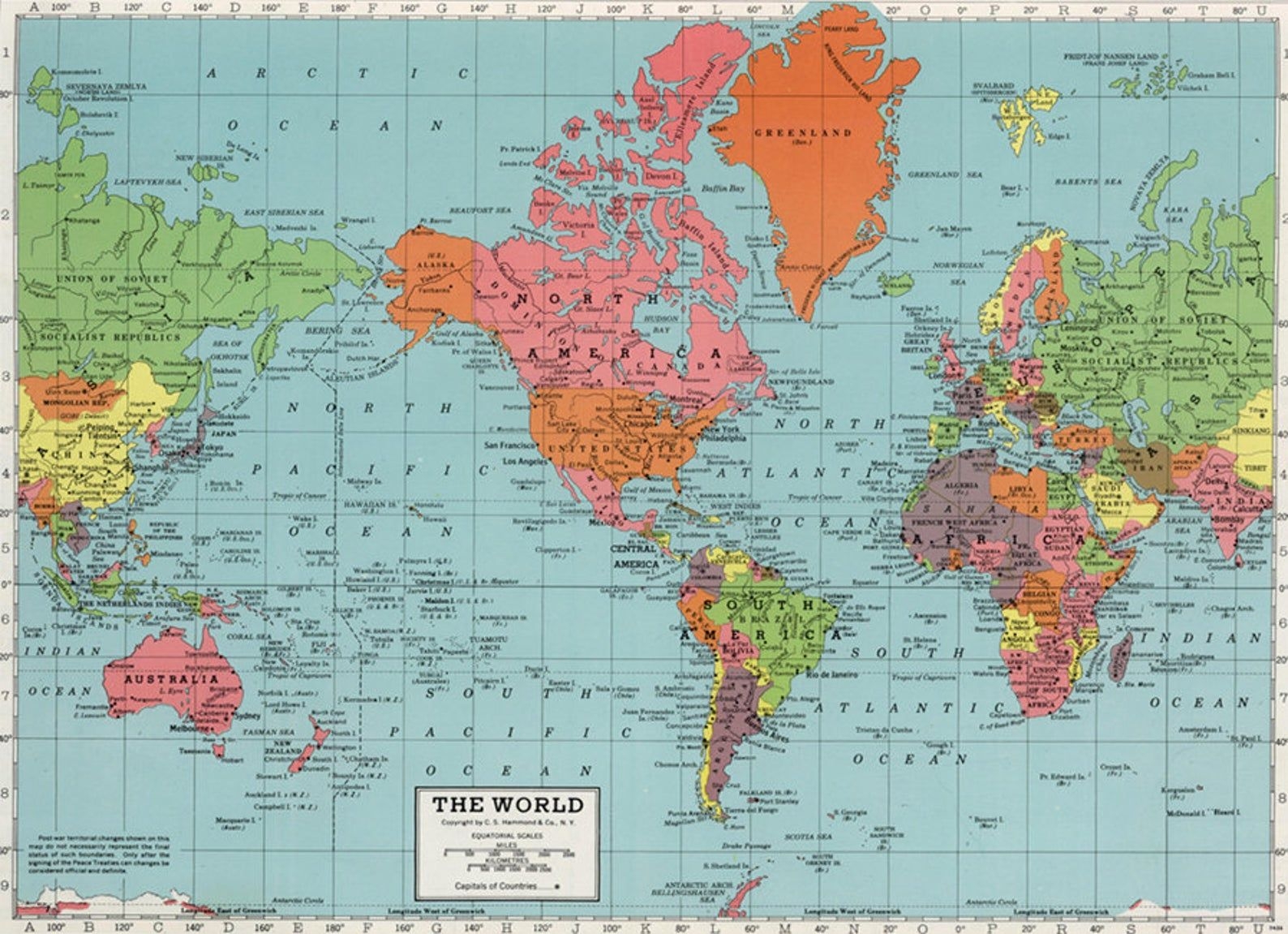 Printable Map Of World