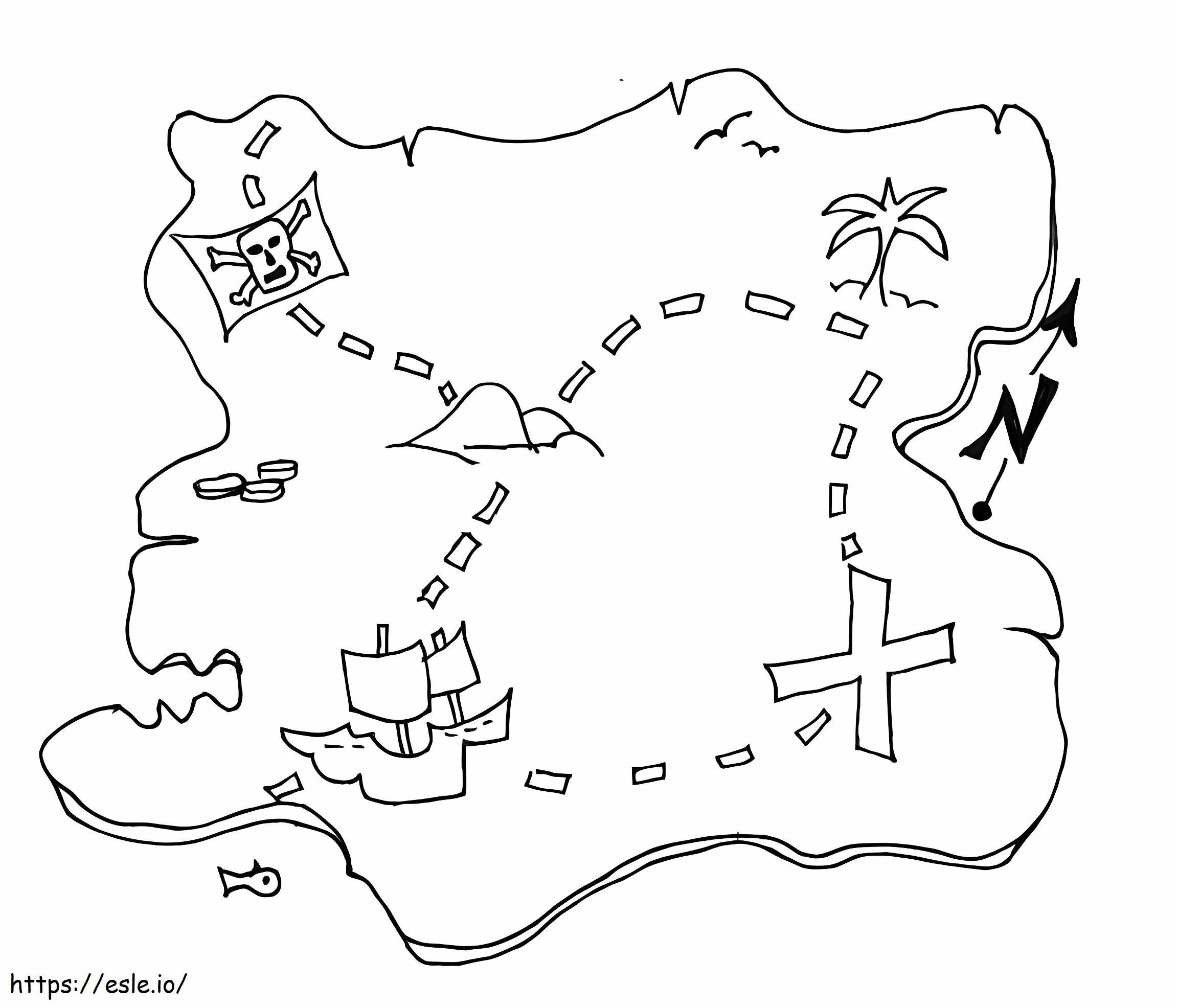free treasure map to print coloring page