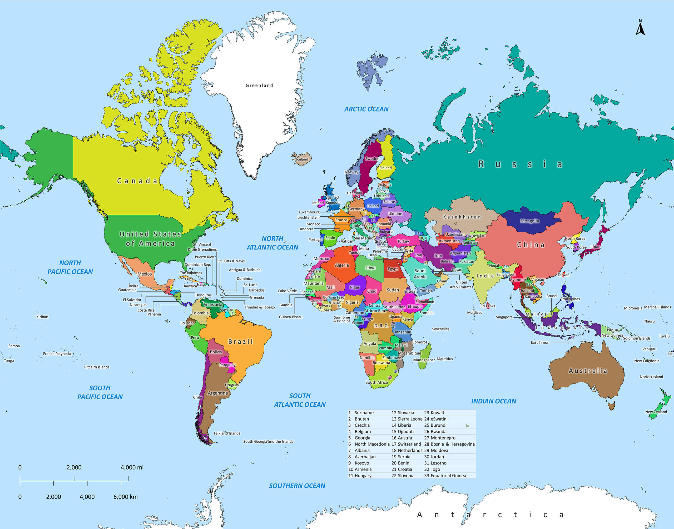 Map Of The World Printable