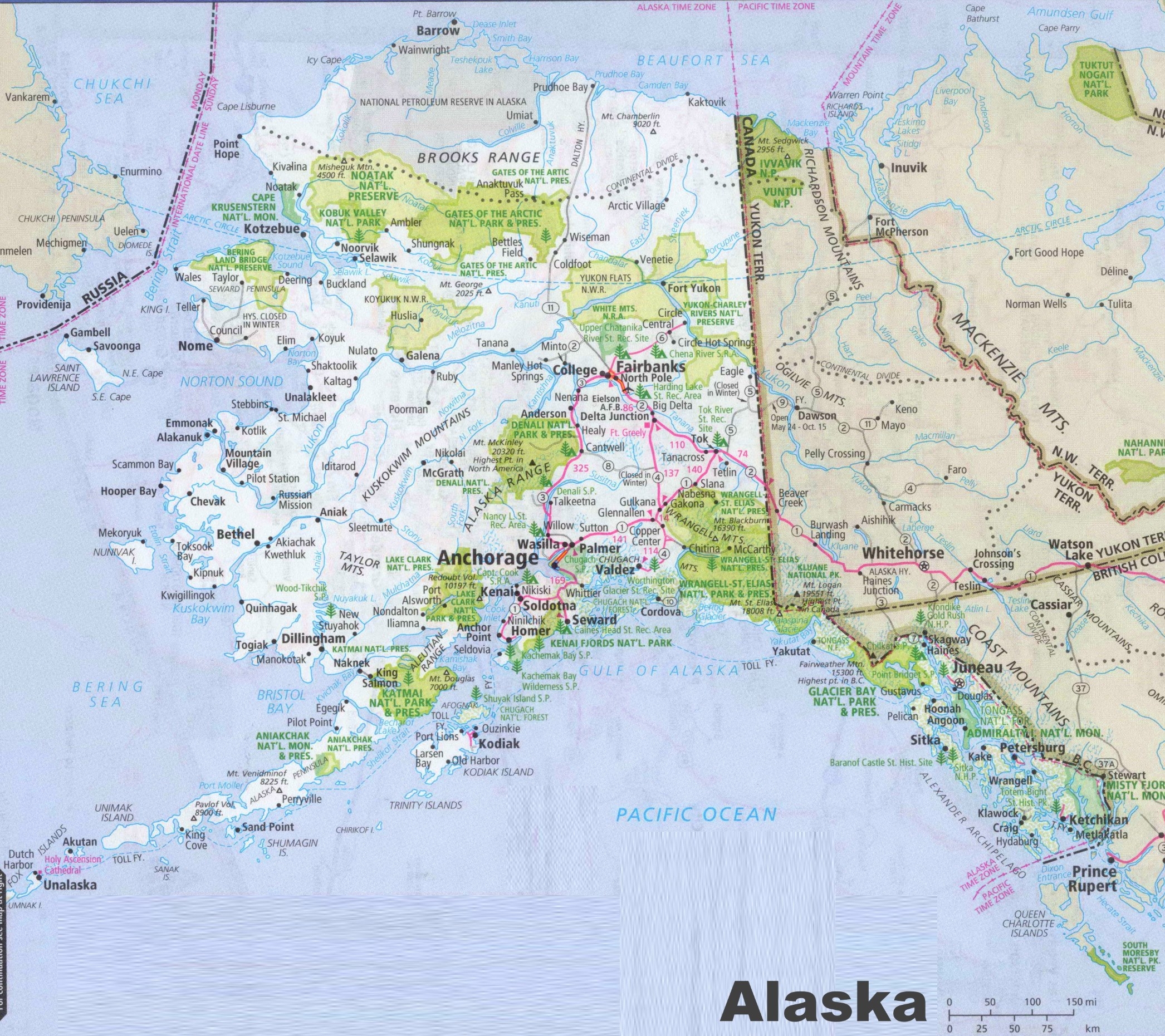 Printable Map Of Alaska