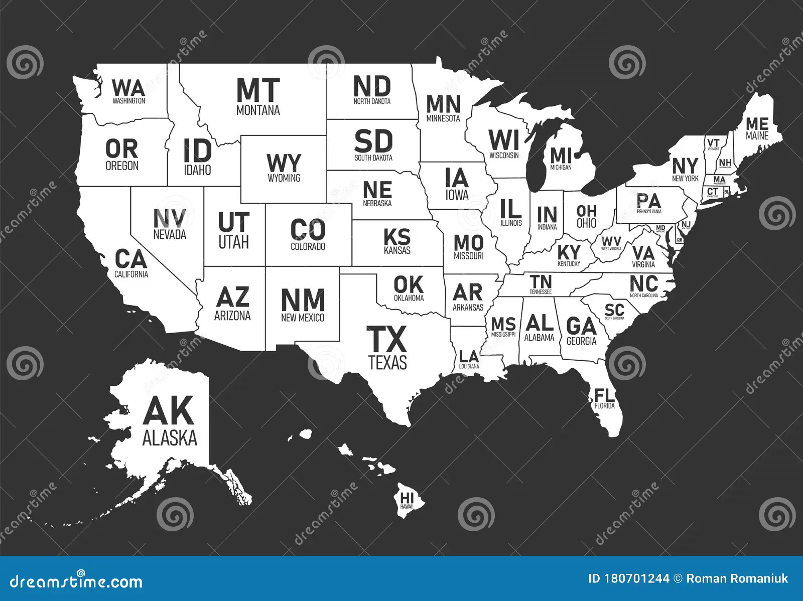 Black And White Map Of United States Printable