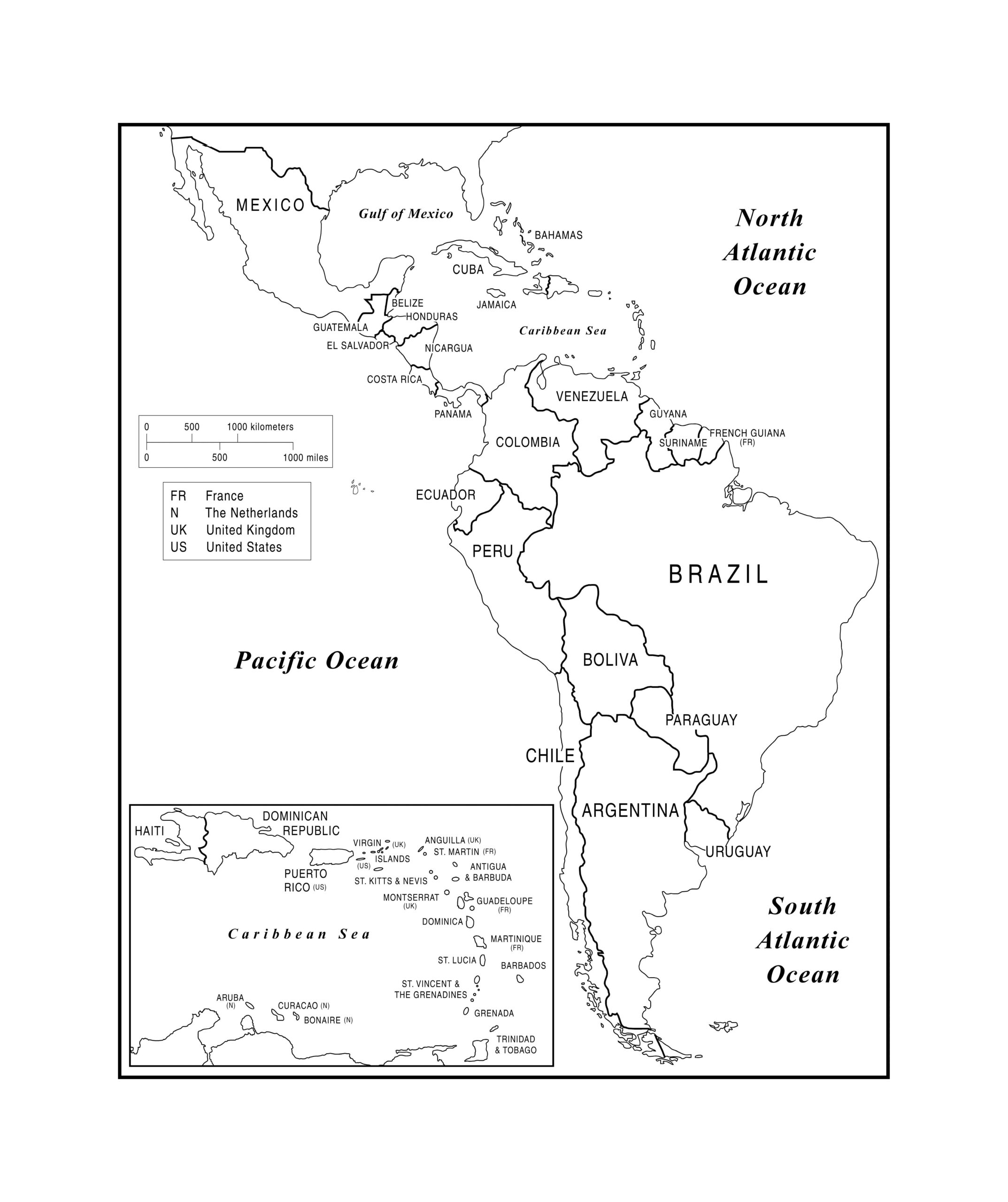 Blank Printable Map Of Usa