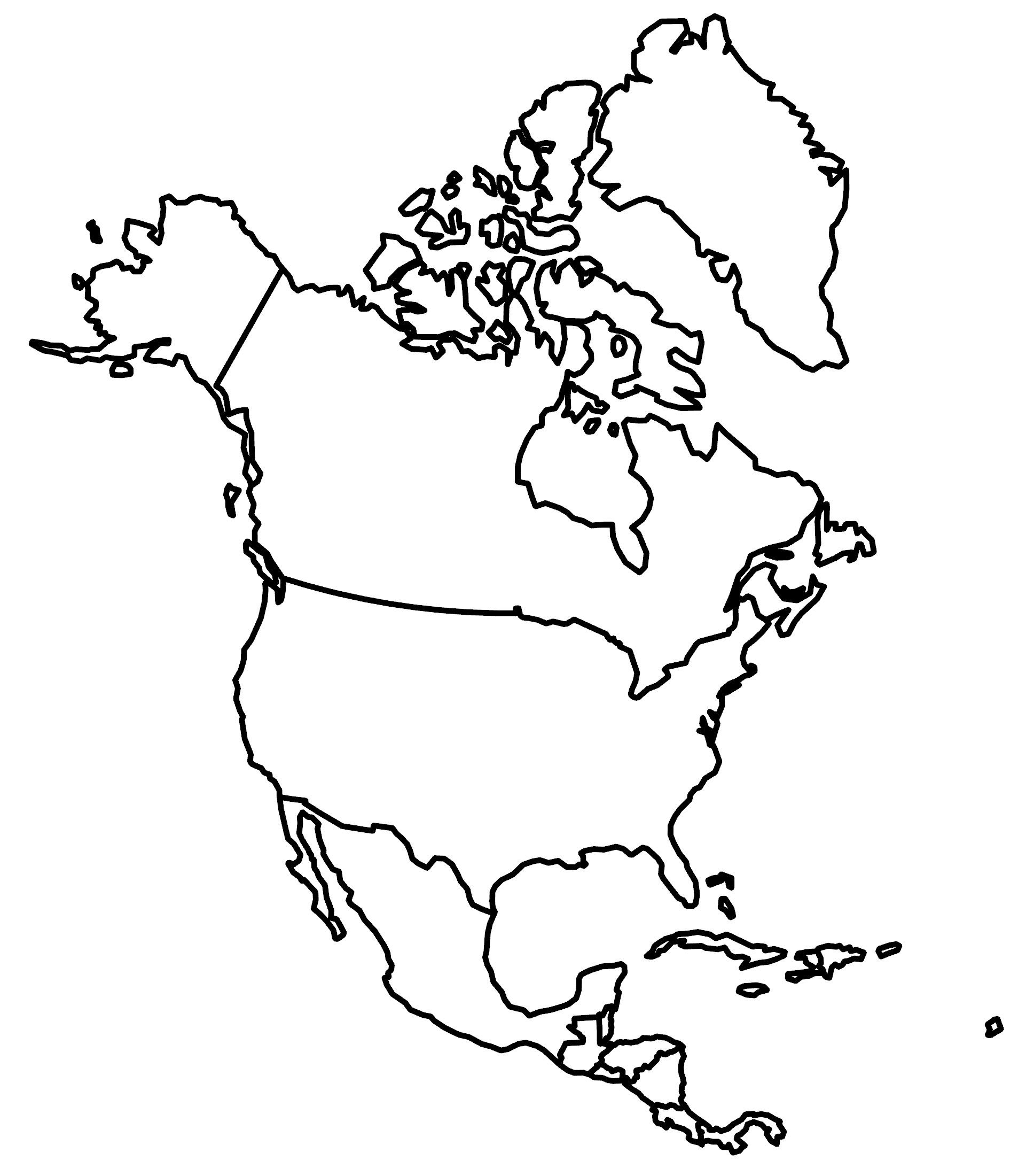 north america blank map and country outlines gis geography