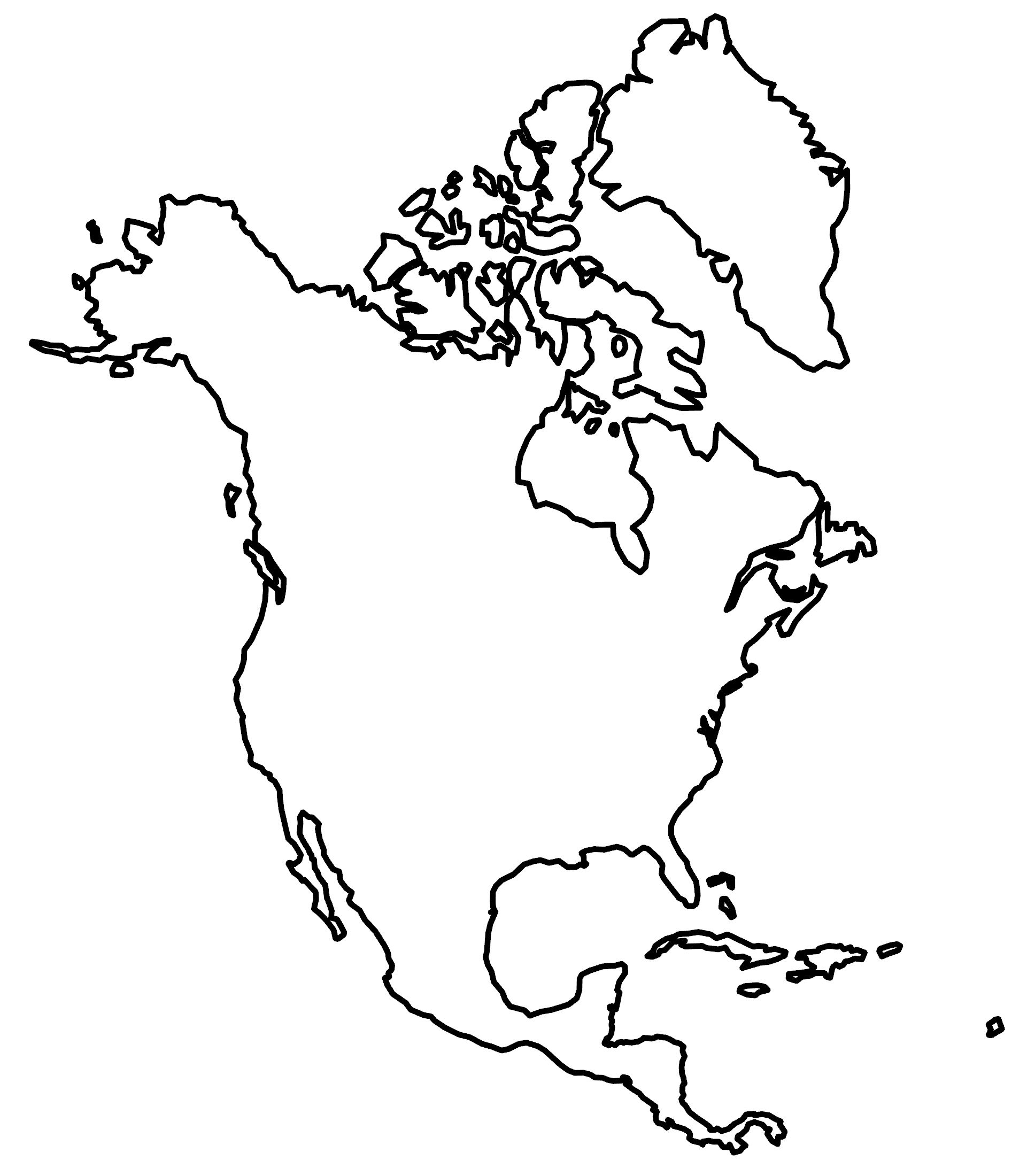north america blank map and country outlines gis geography