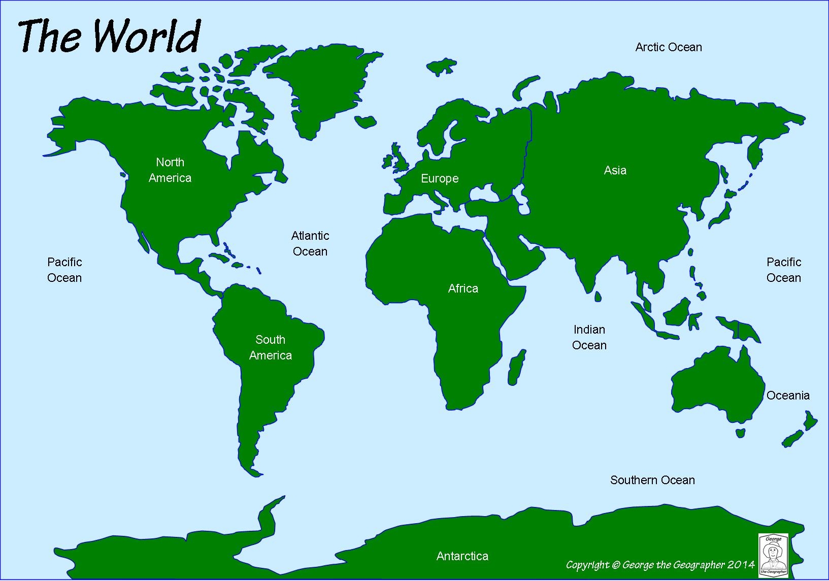 Continents Printable Map
