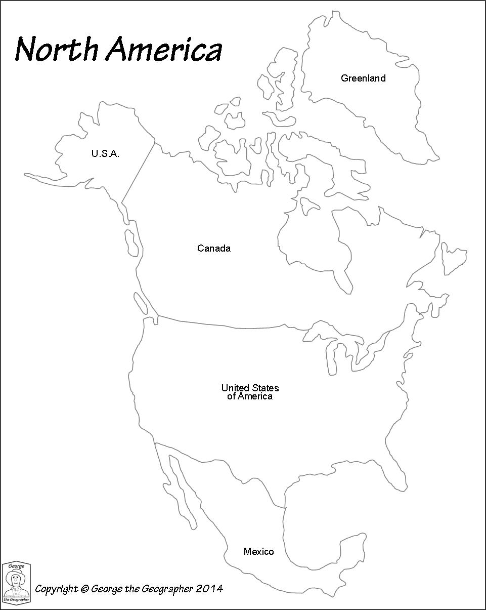 Printable Map United States Blank