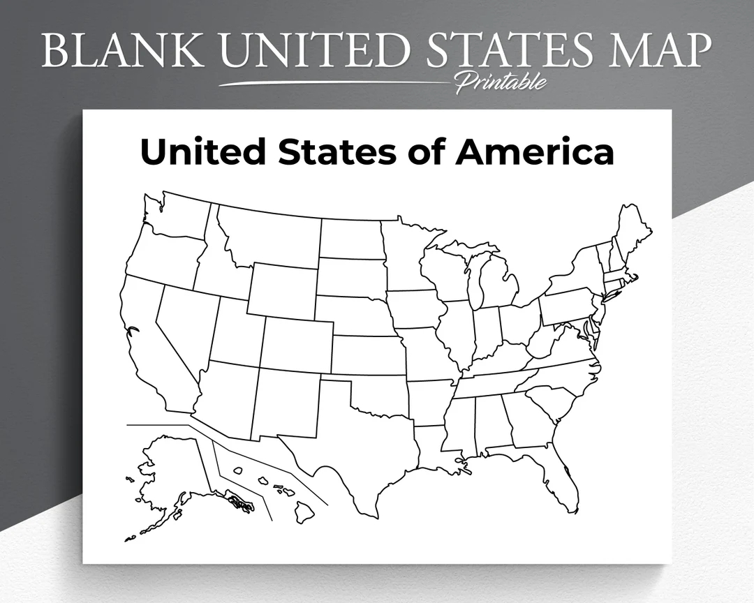 printable blank us map educational map for kids usa coloring page united states map coloring etsy