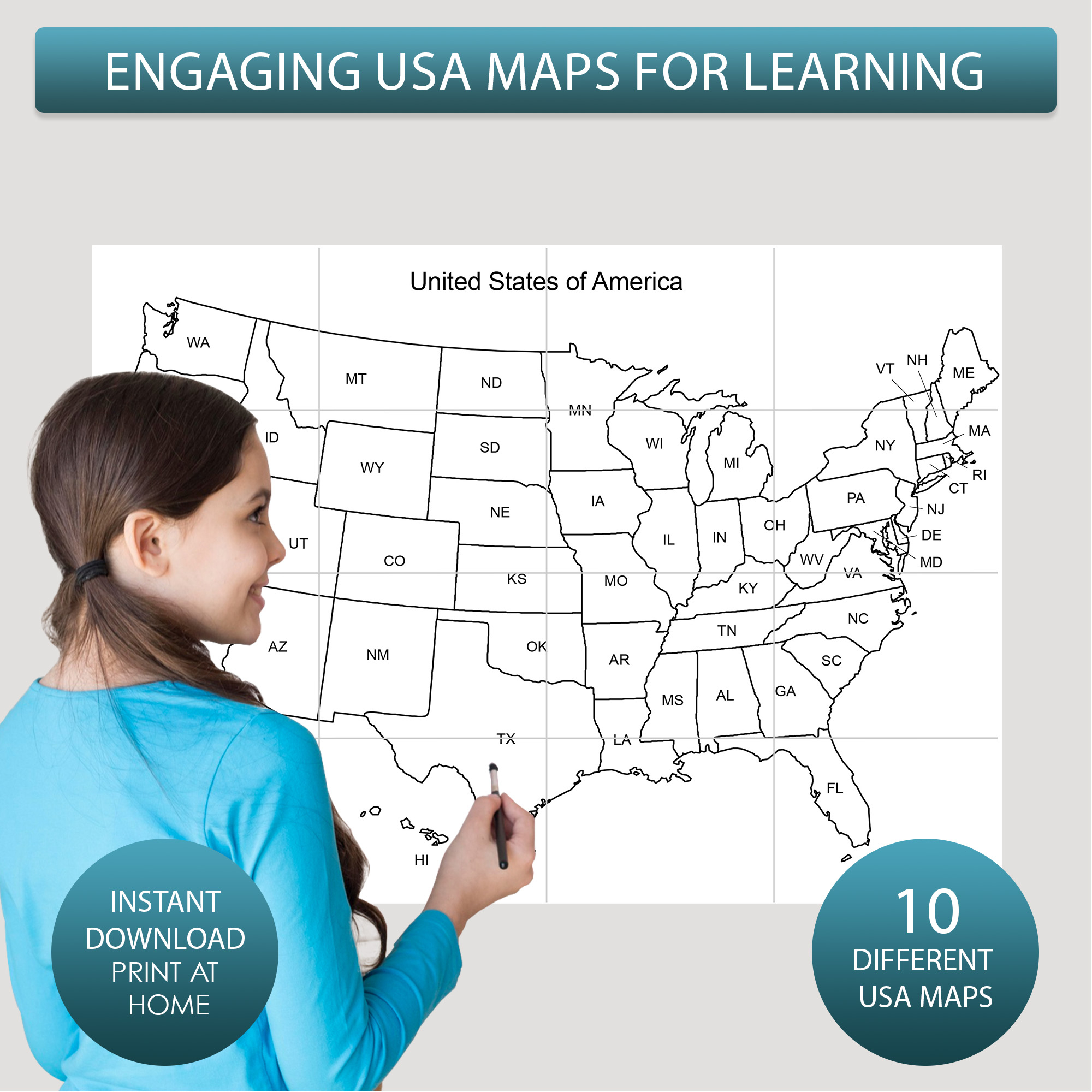 printable maps of the united states giant coloring maps